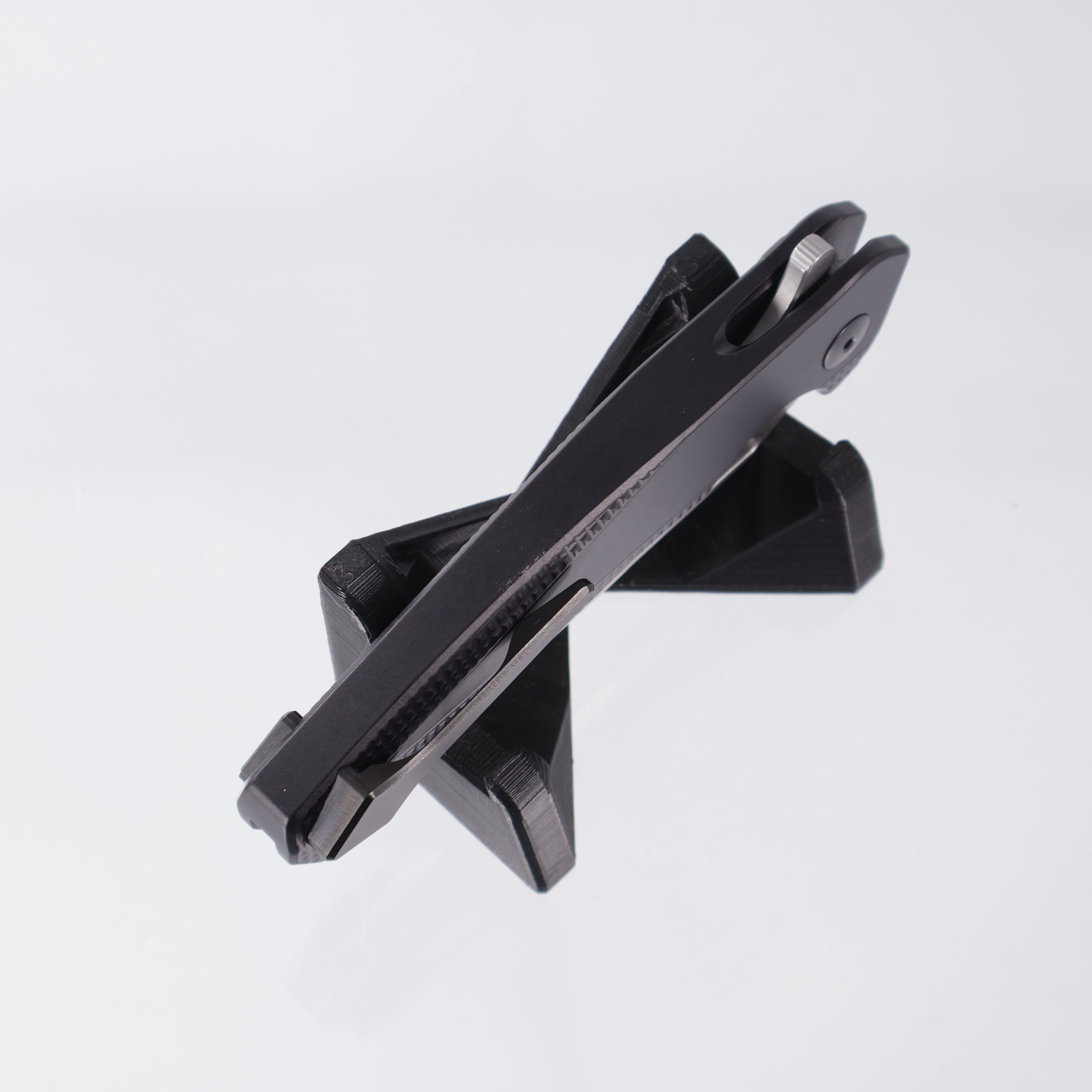 Dead Reckon Ridgeback Integral - Reverse Tanto, S45VN Stonewash - Black Knurled Aluminum - RB-4412-17 DRK