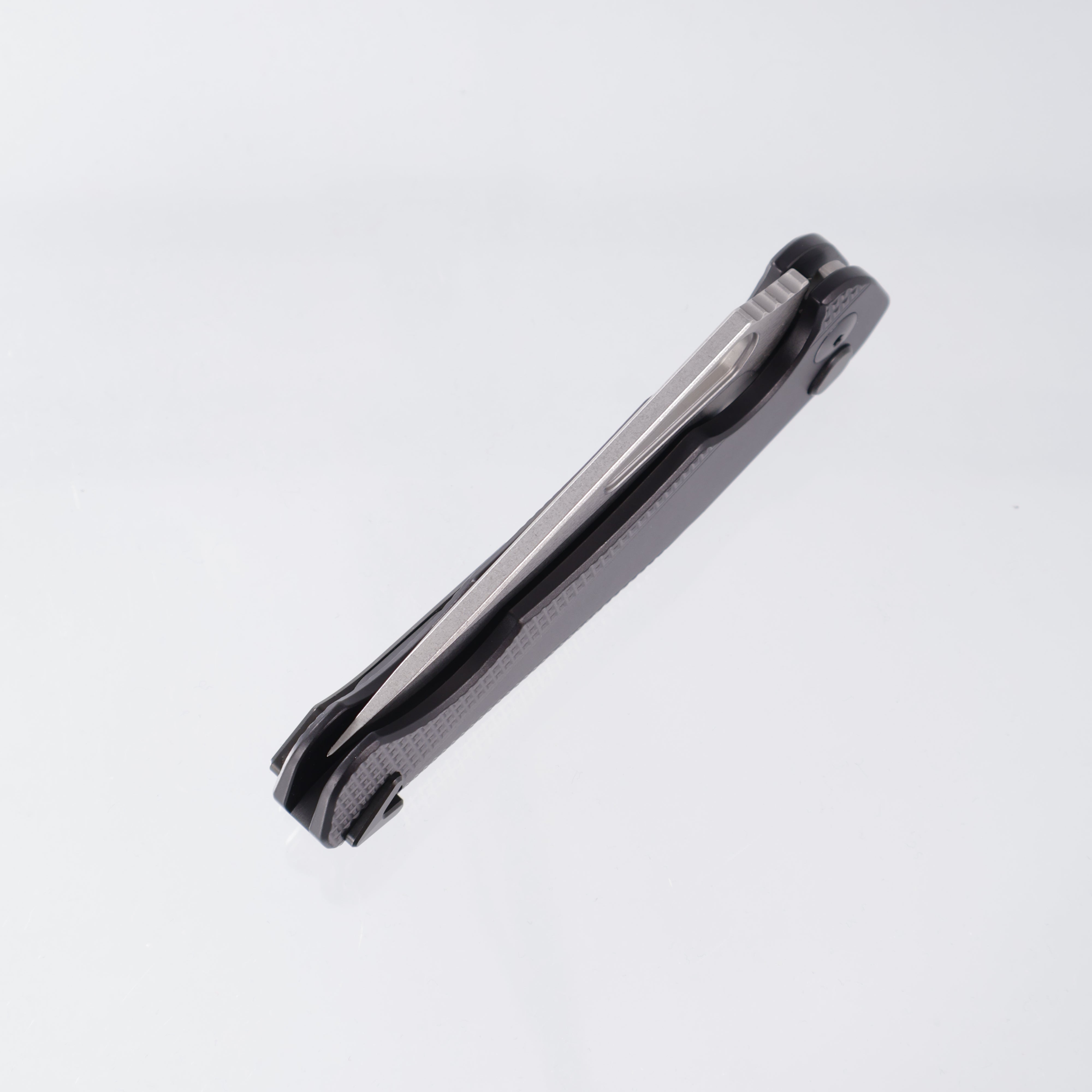 Dead Reckon Ridgeback Integral - Modified ClipPoint, S45VN Stonewash - Black Knurled Aluminum - RB-3412-17 DRK