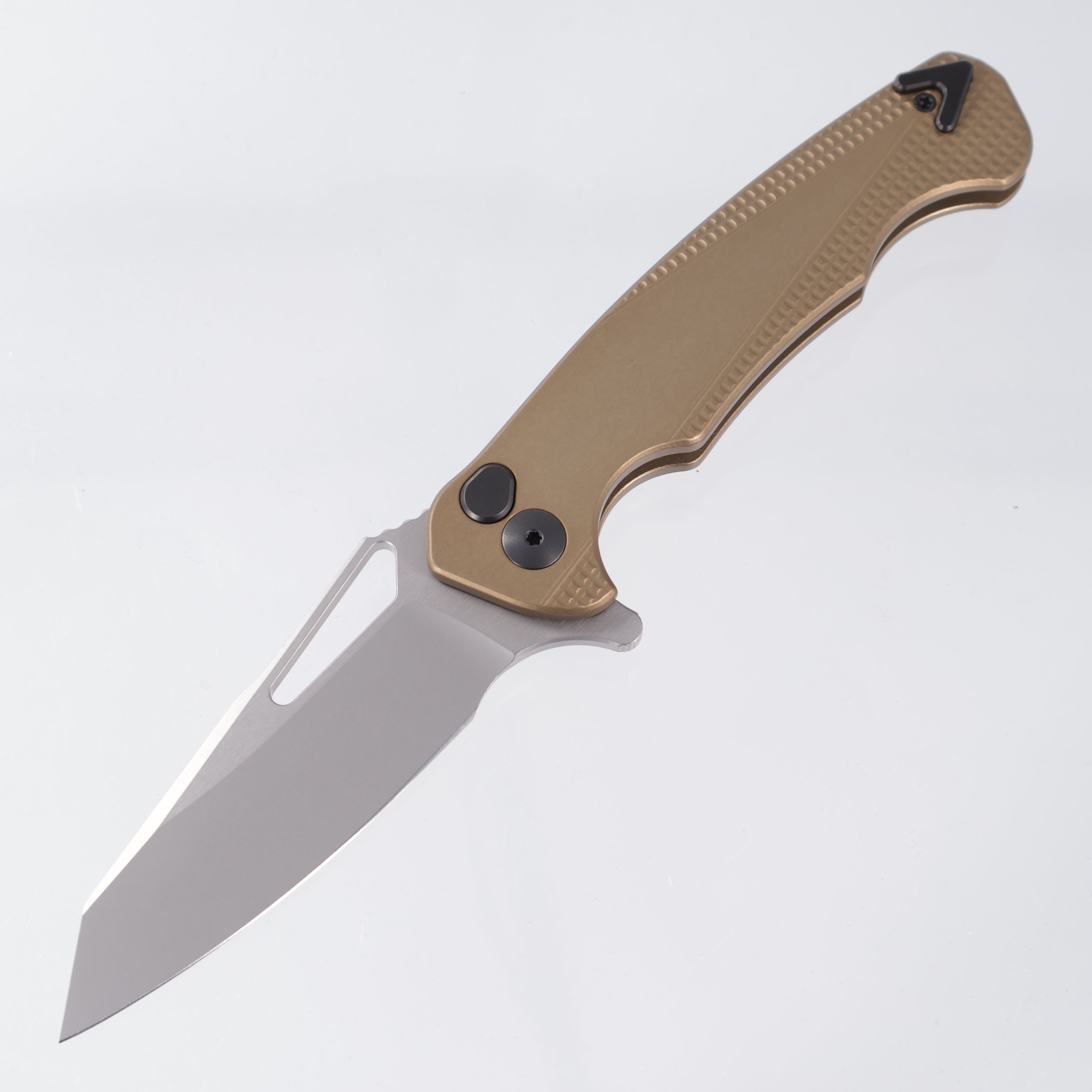 Dead Reckon Ridgeback Integral - Reverse Tanto, S45VN Glass Blast - FDE Knurled Aluminum - RB-4412-17 DRK (Flat Dark Earth, Tan)