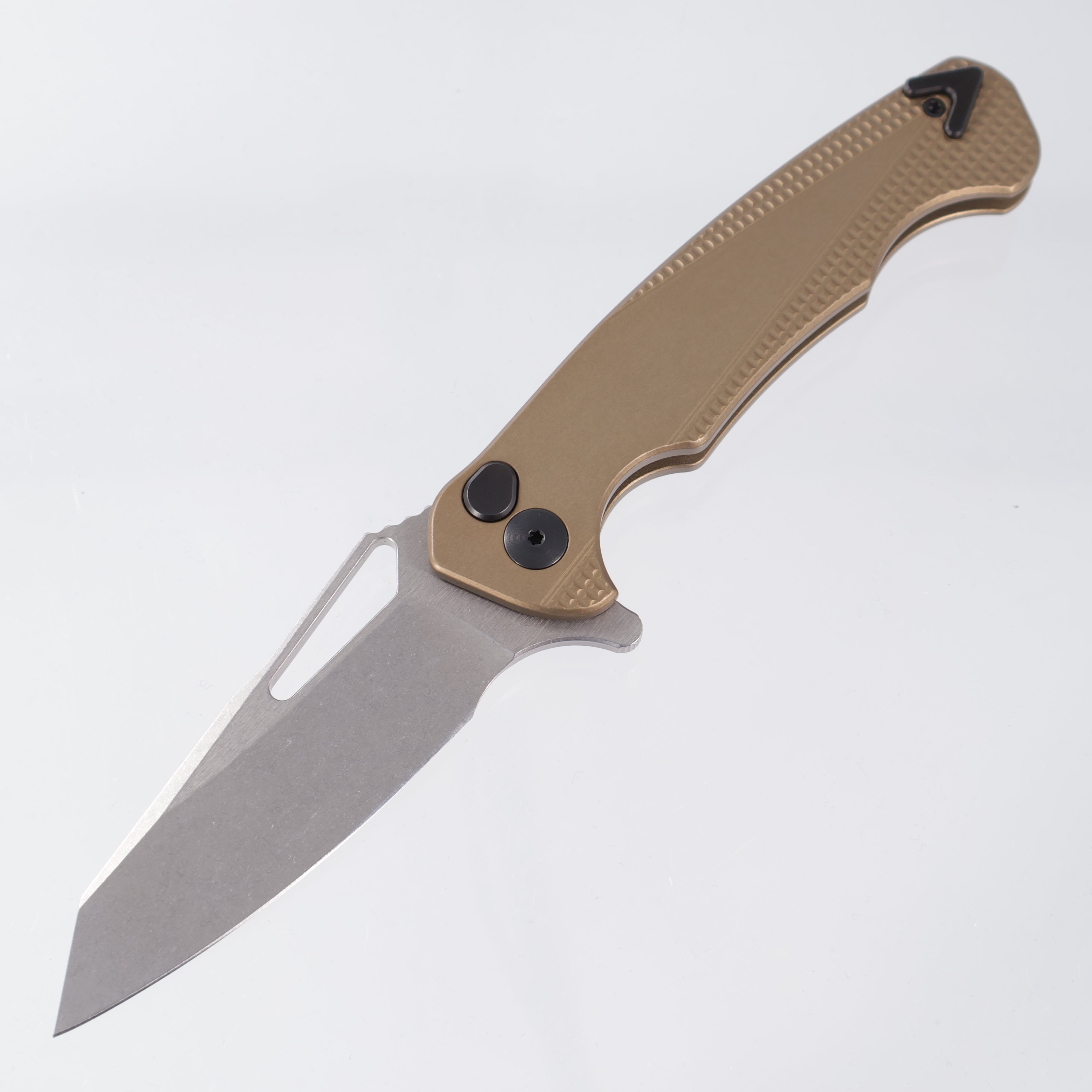 Dead Reckon Ridgeback Integral - Reverse Tanto, S45VN Stonewash - FDE Knurled Aluminum - RB-4412-17 DRK (Flat Dark Earth, Tan)