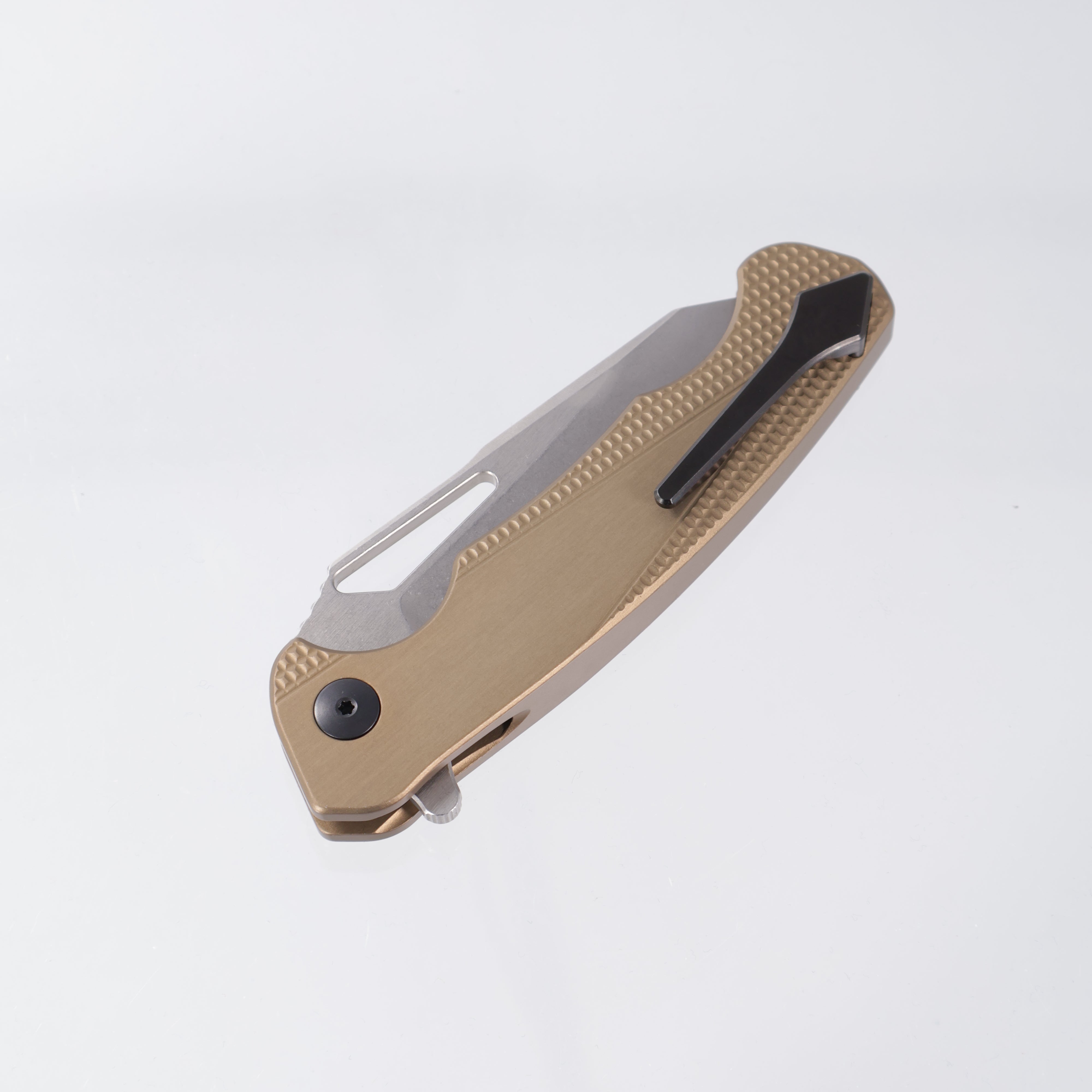 Dead Reckon Ridgeback Integral - Reverse Tanto, S45VN Stonewash - FDE Knurled Aluminum - RB-4412-17 DRK (Flat Dark Earth, Tan)