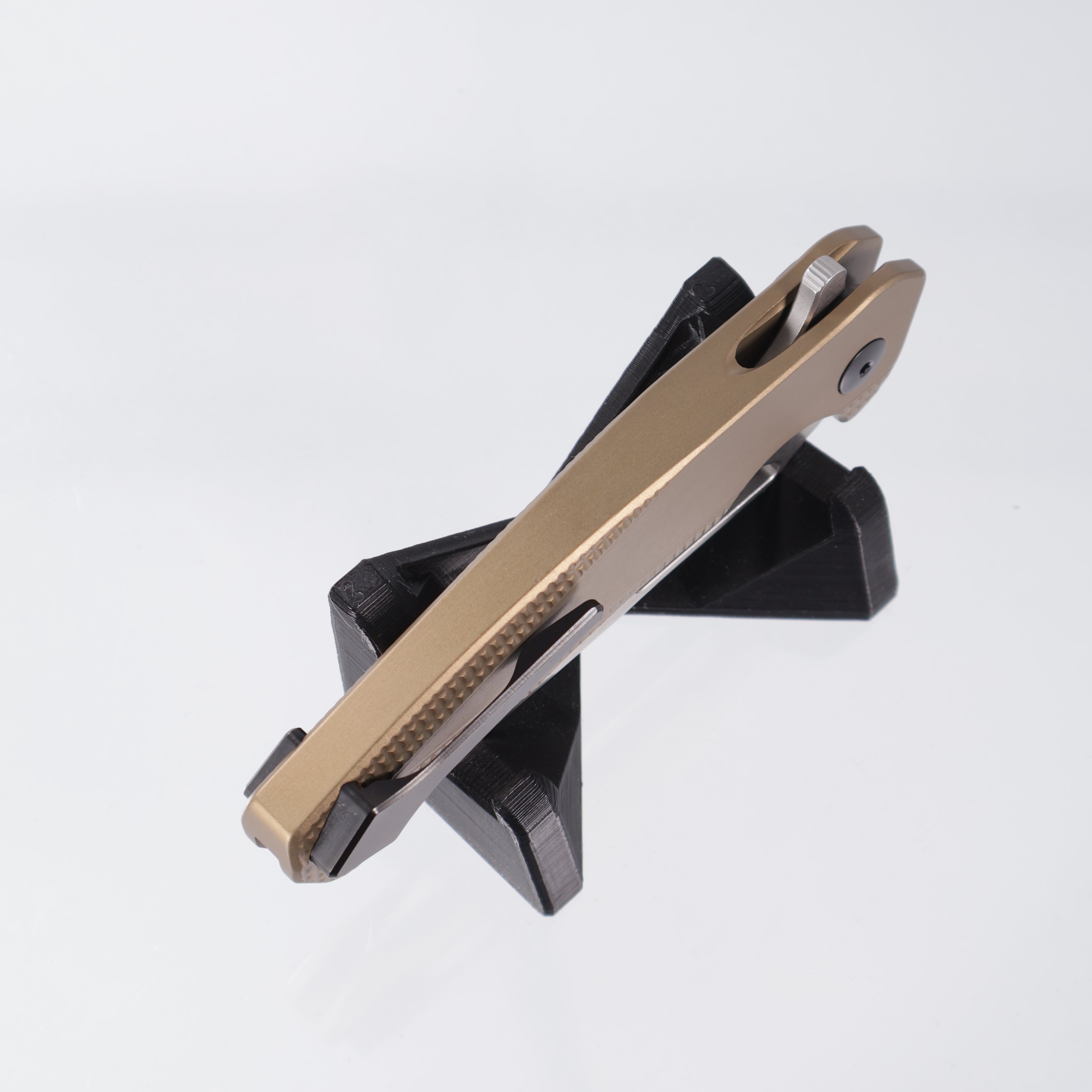 Dead Reckon Ridgeback Integral - Reverse Tanto, S45VN Stonewash - FDE Knurled Aluminum - RB-4412-17 DRK (Flat Dark Earth, Tan)