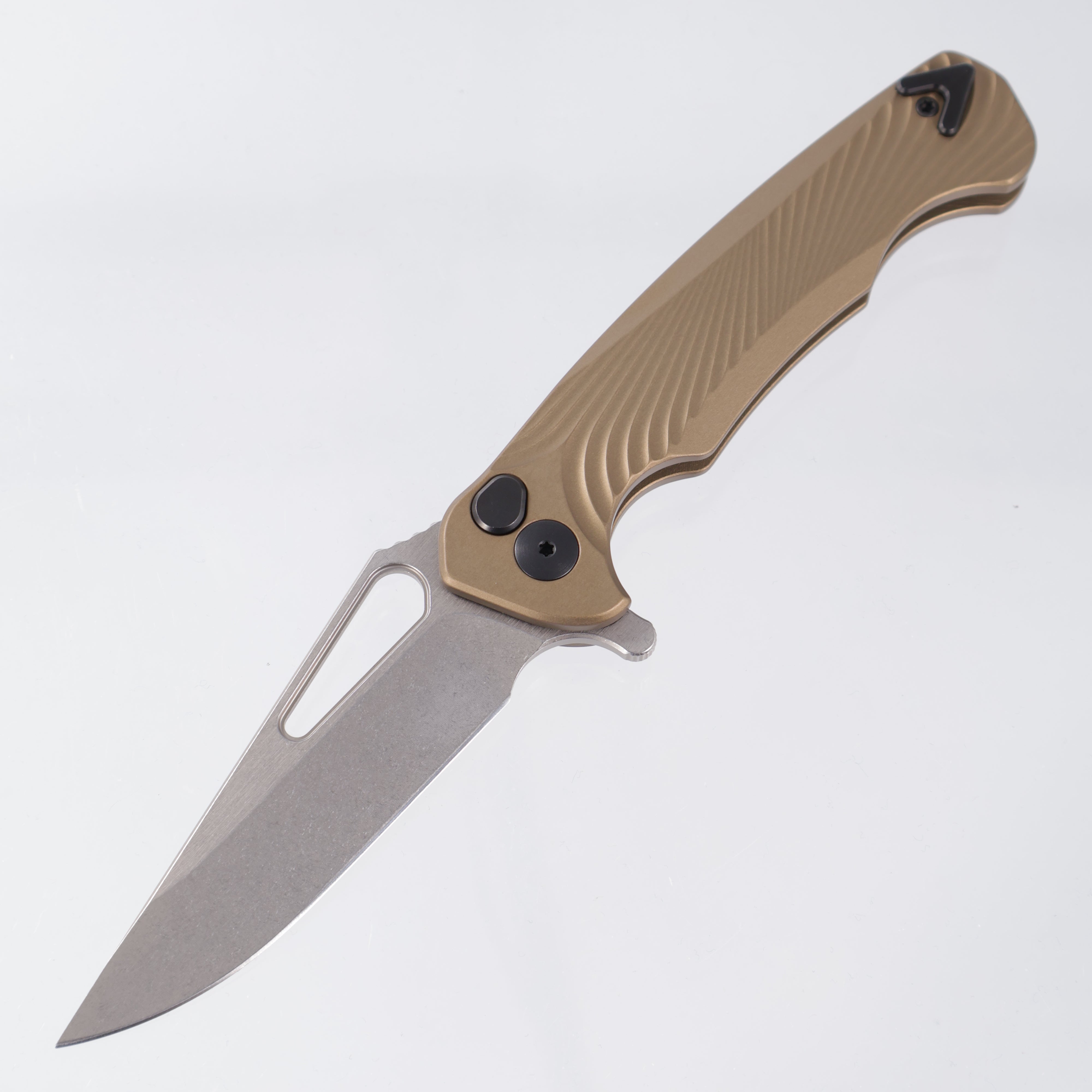 Dead Reckon Ridgeback Integral - Modified ClipPoint, S45VN Stonewash - FDE Milled Aluminum - RB-3422-17 DRK (Flat Dark Earth, Tan)
