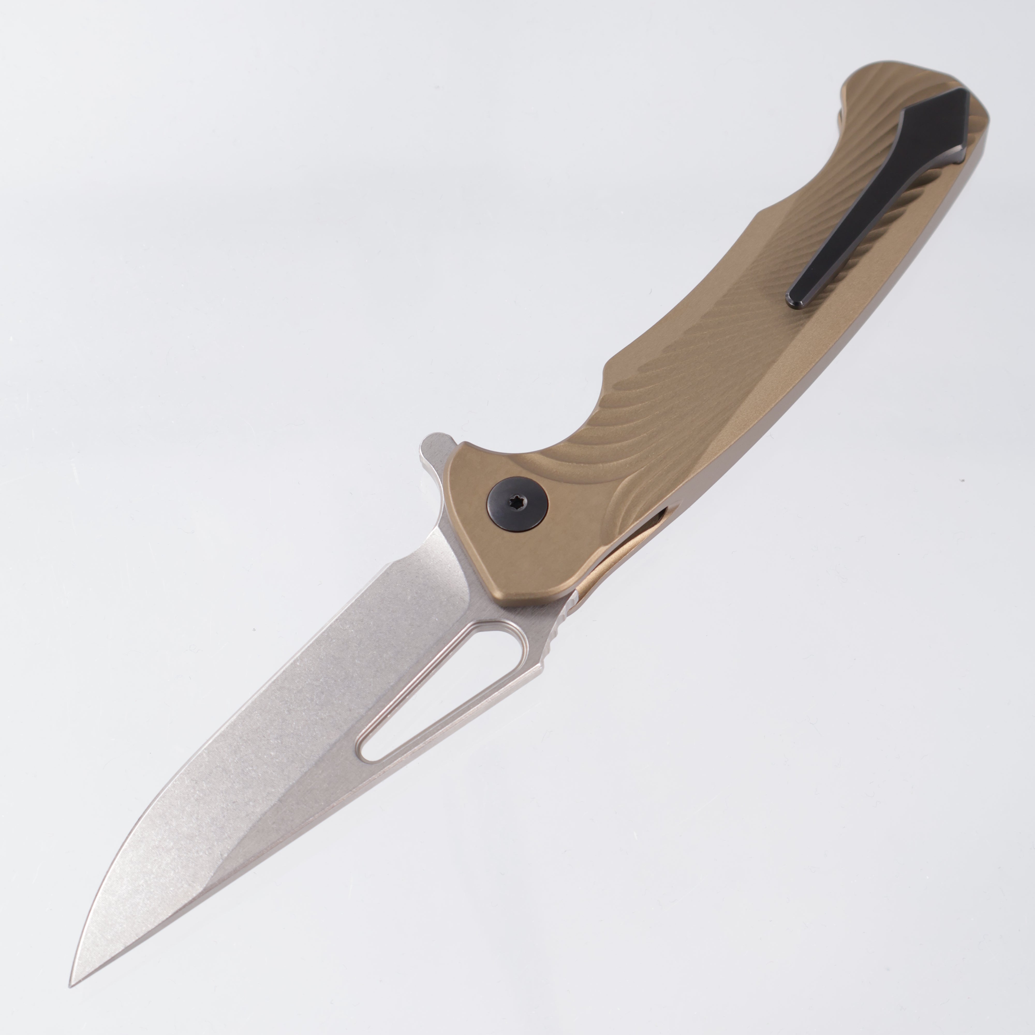 Dead Reckon Ridgeback Integral - Modified ClipPoint, S45VN Stonewash - FDE Milled Aluminum - RB-3422-17 DRK (Flat Dark Earth, Tan)