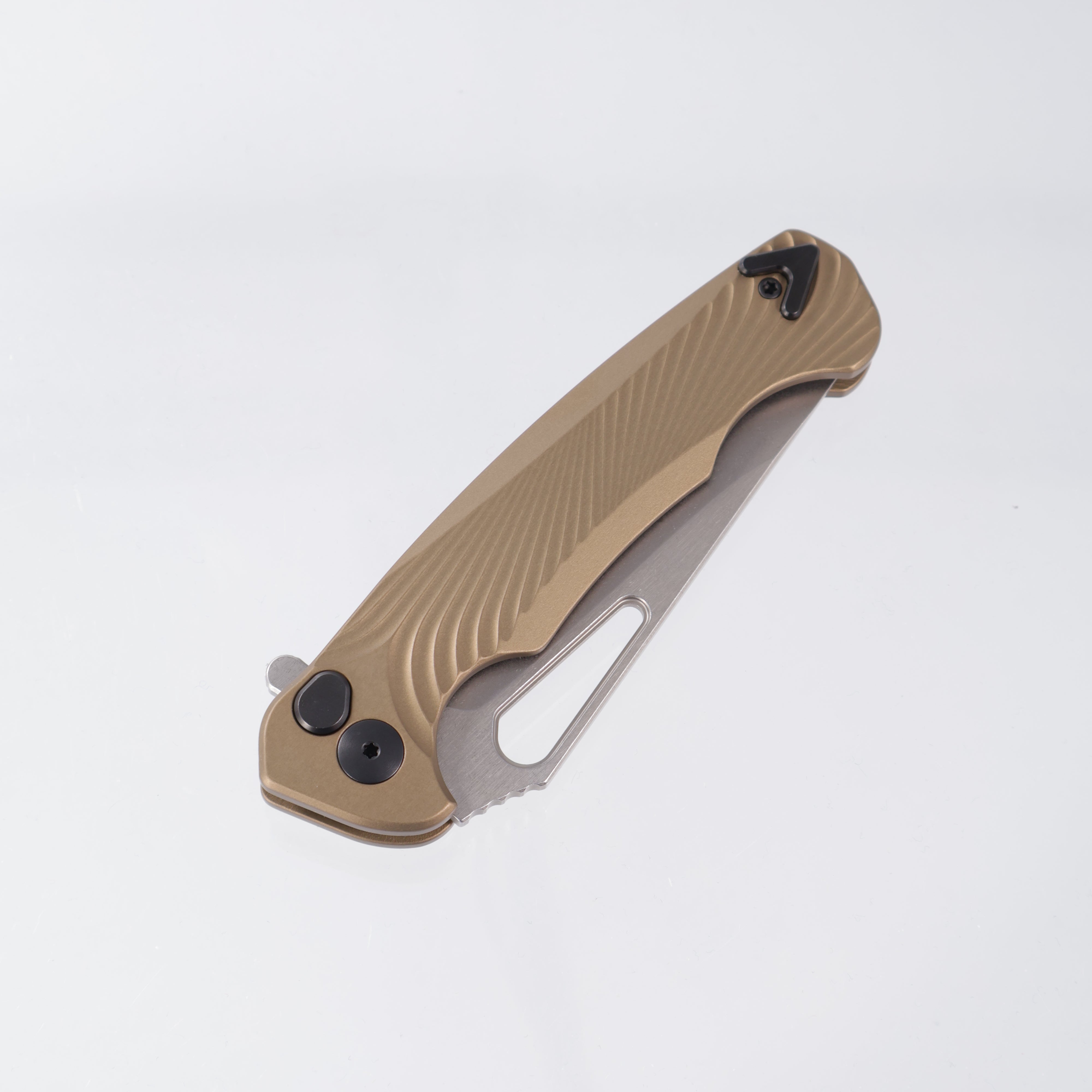 Dead Reckon Ridgeback Integral - Modified ClipPoint, S45VN Stonewash - FDE Milled Aluminum - RB-3422-17 DRK (Flat Dark Earth, Tan)