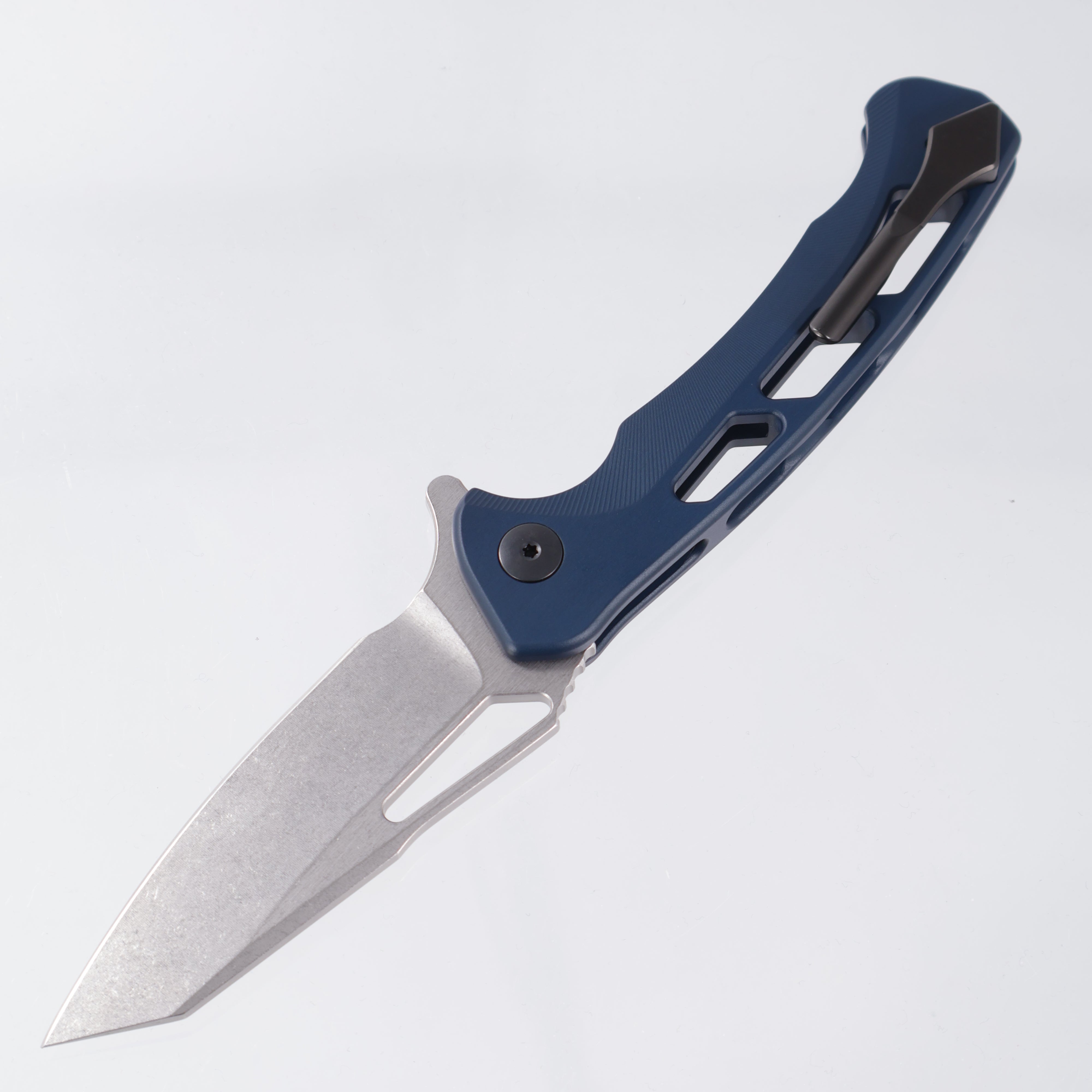 Dead Reckon Ridgeback Vertebrae Integral - Reverse Tanto, Magnacut Stonewash - Navy Blue Aluminum - RB-4562-17 DRK