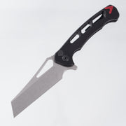 Dead Reckon Ridgeback Vertebrae Integral Wharncleaver - Black Aluminum w/ Red Anchor - Stonewash Magnacut - RB-5562-17