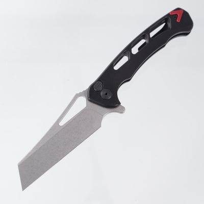 Dead Reckon Ridgeback Vertebrae Integral Wharncleaver - Black Aluminum w/ Red Anchor - Stonewash Magnacut - RB-5562-17