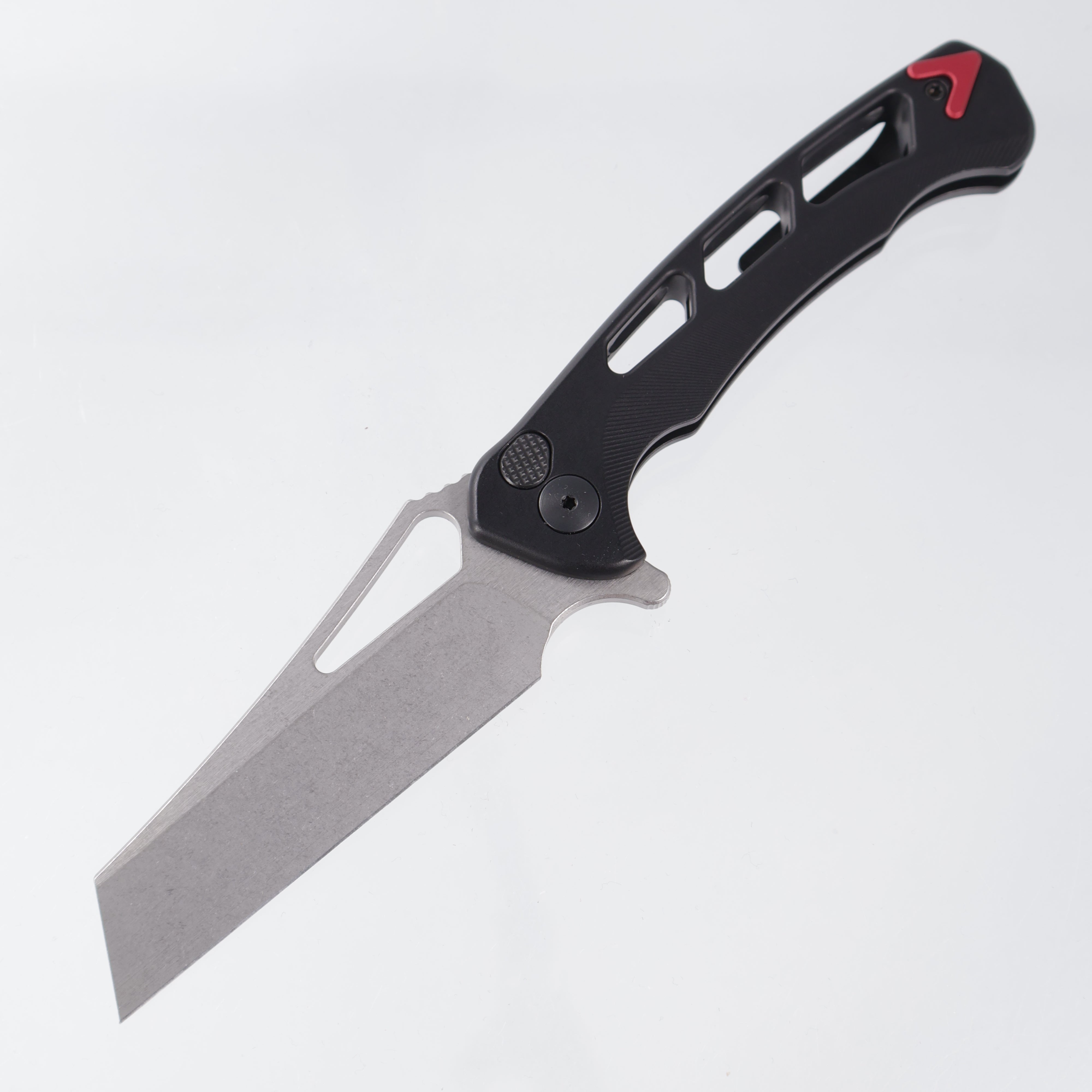 Dead Reckon Ridgeback Vertebrae Integral Wharncleaver - Black Aluminum w/ Red Anchor - Stonewash Magnacut - RB-5562-17