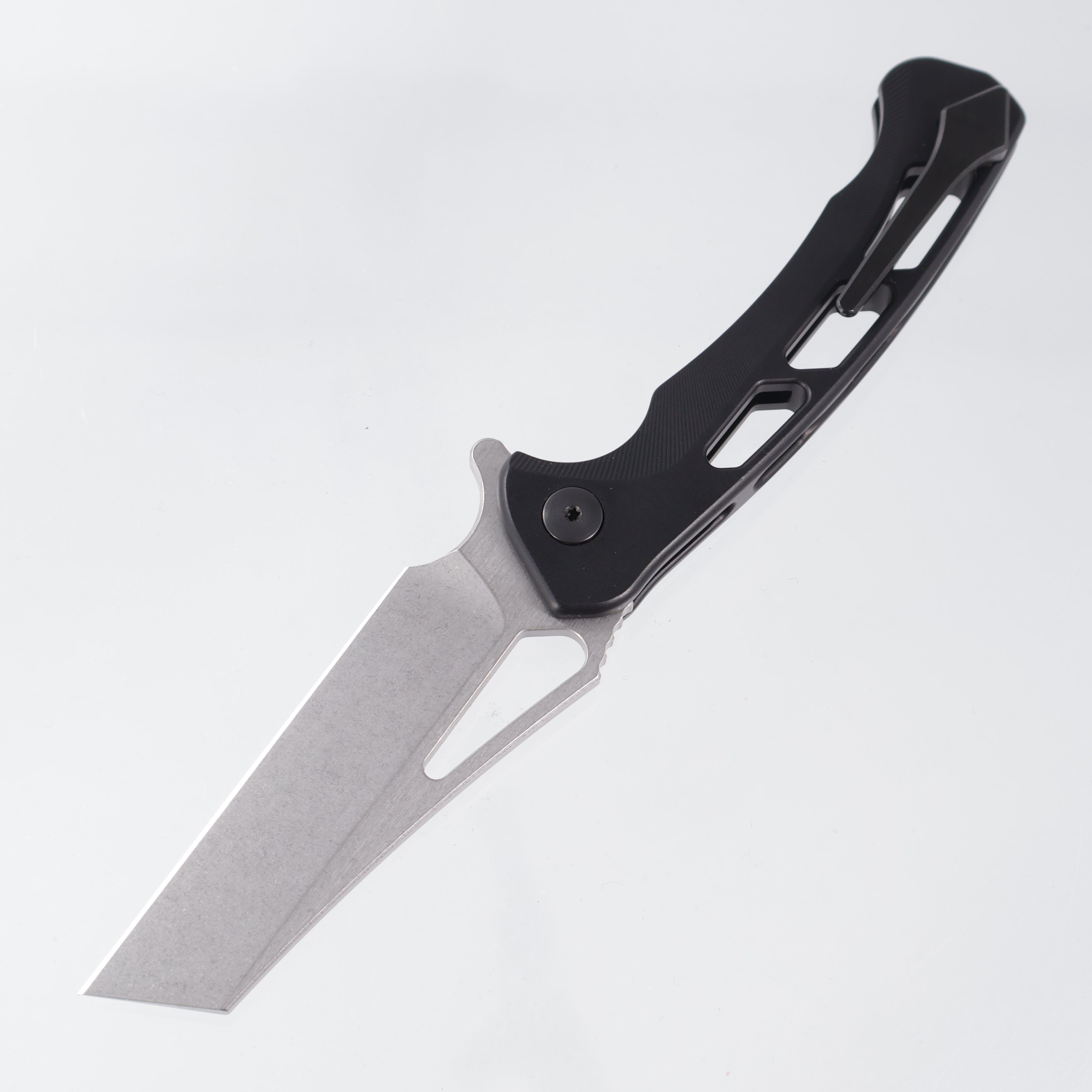 Dead Reckon Ridgeback Vertebrae Integral Wharncleaver - Black Aluminum w/ Red Anchor - Stonewash Magnacut - RB-5562-17