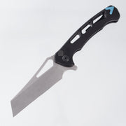 Dead Reckon Ridgeback Vertebrae Integral Wharncleaver - Black Aluminum w/ Turquoise Anchor - Stonewash Magnacut - RB-5562-17
