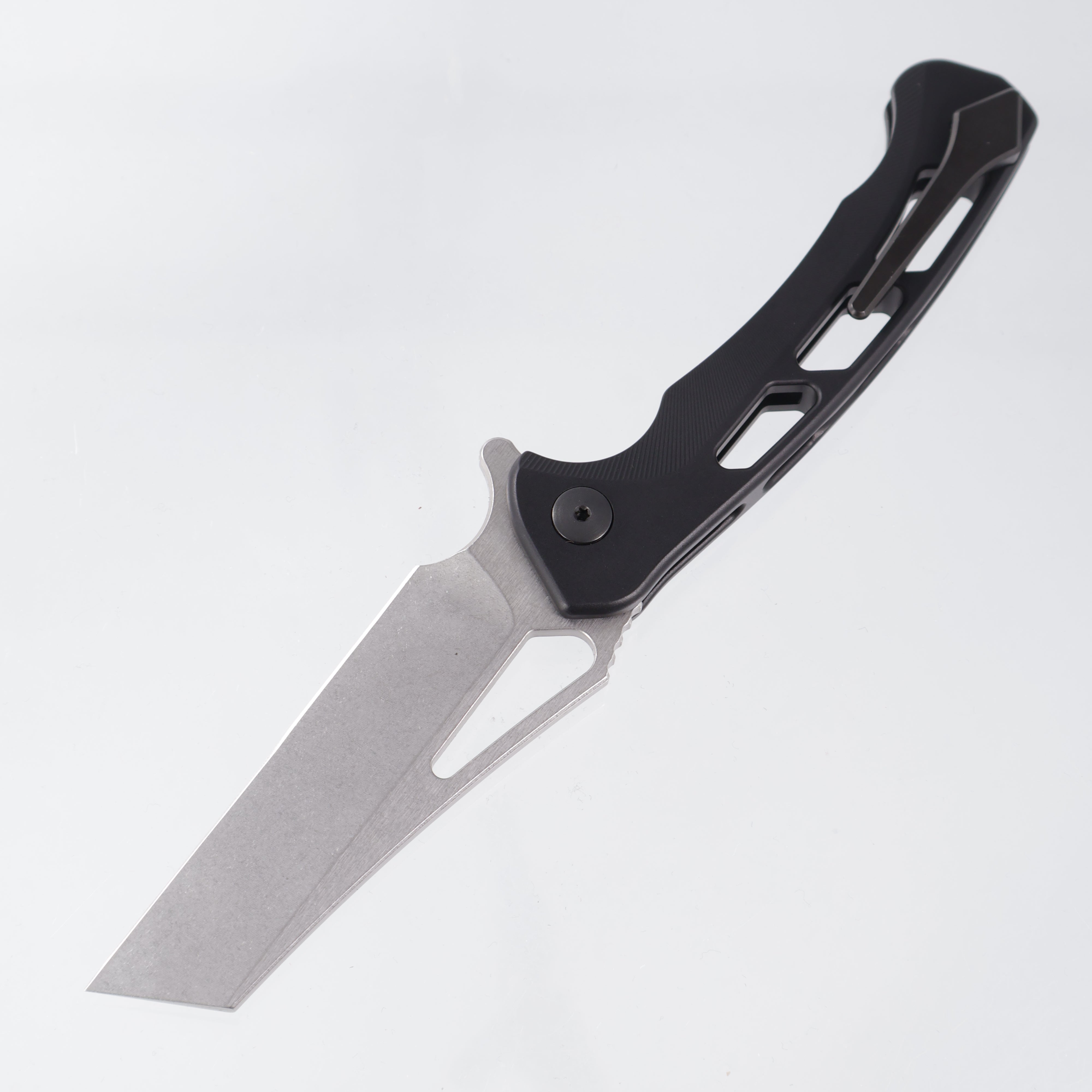 Dead Reckon Ridgeback Vertebrae Integral Wharncleaver - Black Aluminum w/ Turquoise Anchor - Stonewash Magnacut - RB-5562-17