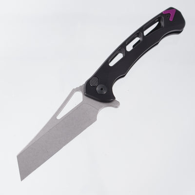 Dead Reckon Ridgeback Vertebrae Integral Wharncleaver - Black Aluminum w/ Purple Anchor - Stonewash Magnacut - RB-5562-17