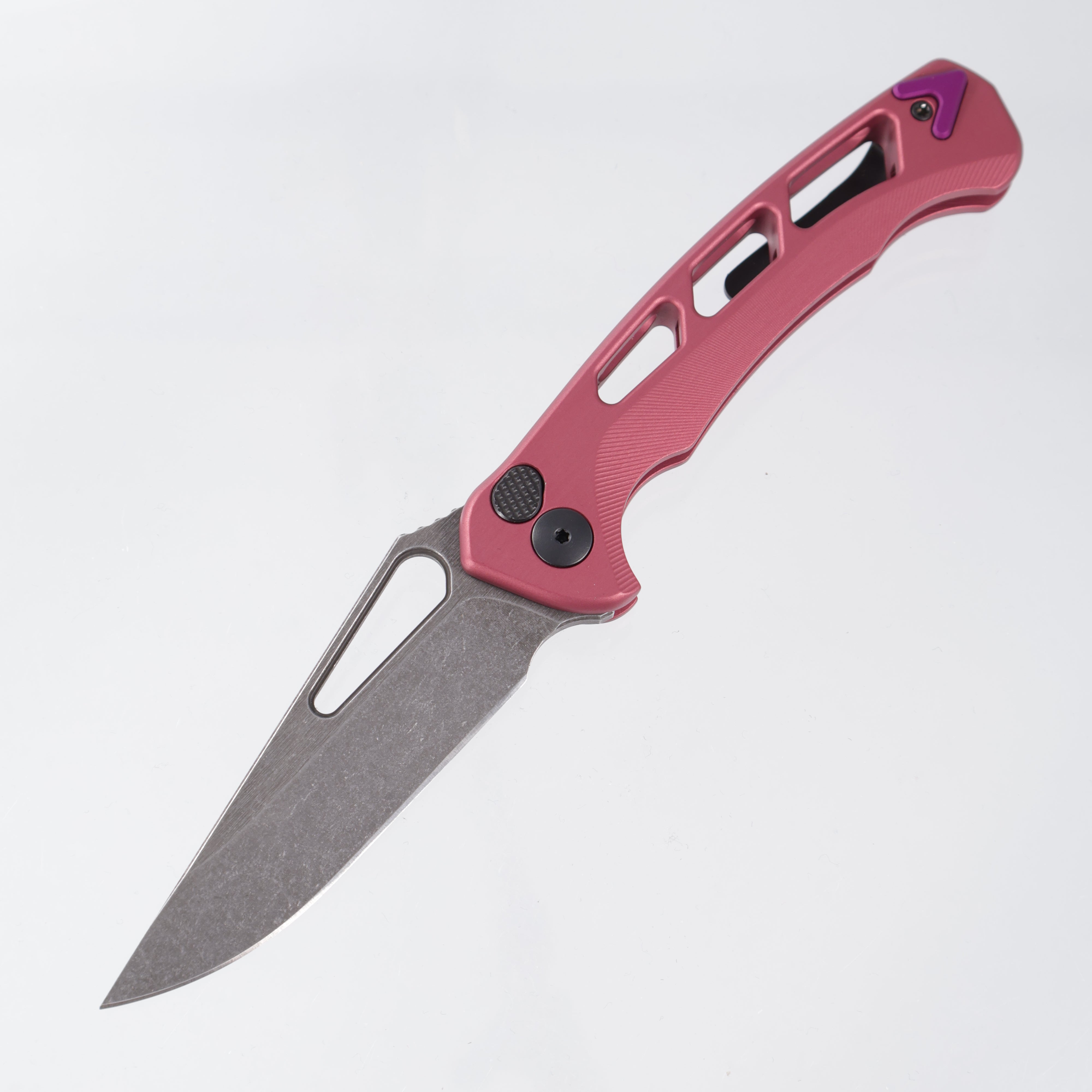 Dead Reckon Ridgeback Vertebrae Integral New Sexy Non Flipper - Light Red Aluminum w/ Purple Anchor - Dark Stonewash Magnacut - RB-3562-67