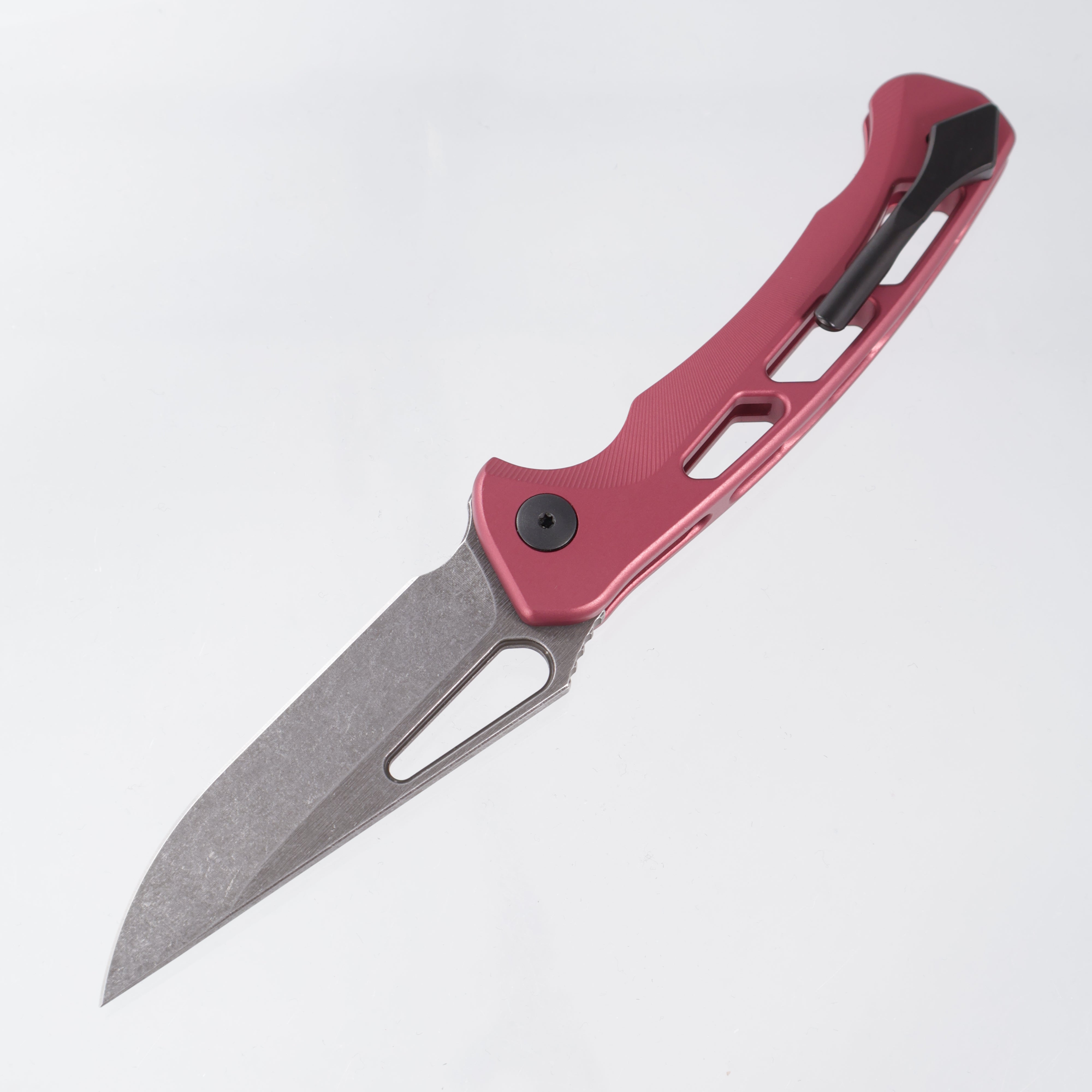 Dead Reckon Ridgeback Vertebrae Integral New Sexy Non Flipper - Light Red Aluminum w/ Purple Anchor - Dark Stonewash Magnacut - RB-3562-67