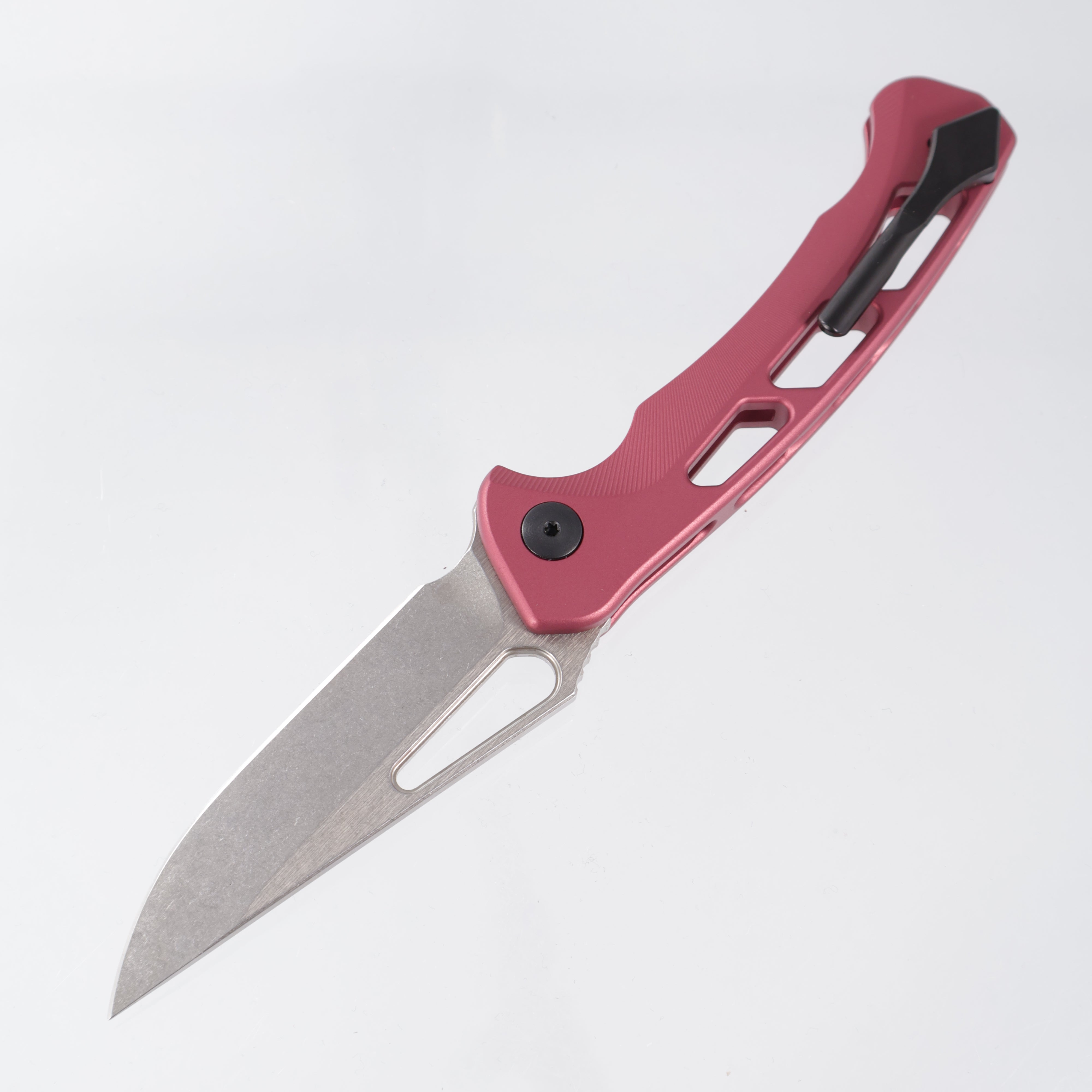 Dead Reckon Ridgeback Vertebrae Integral New Sexy New Flipper - Light Red Aluminum w/ Turquoise Anchor - Stonewash Magnacut - RB-3562-17