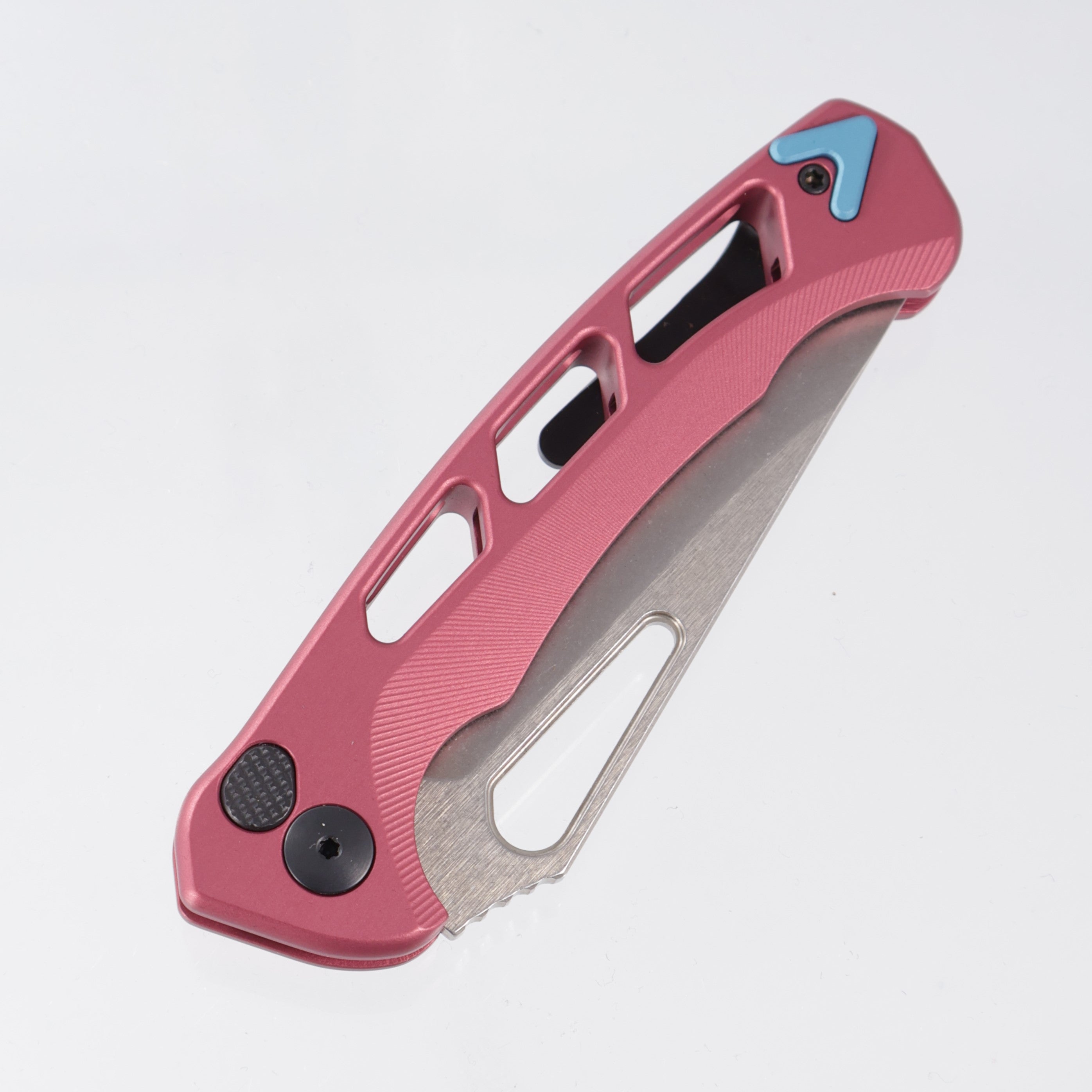 Dead Reckon Ridgeback Vertebrae Integral New Sexy New Flipper - Light Red Aluminum w/ Turquoise Anchor - Stonewash Magnacut - RB-3562-17