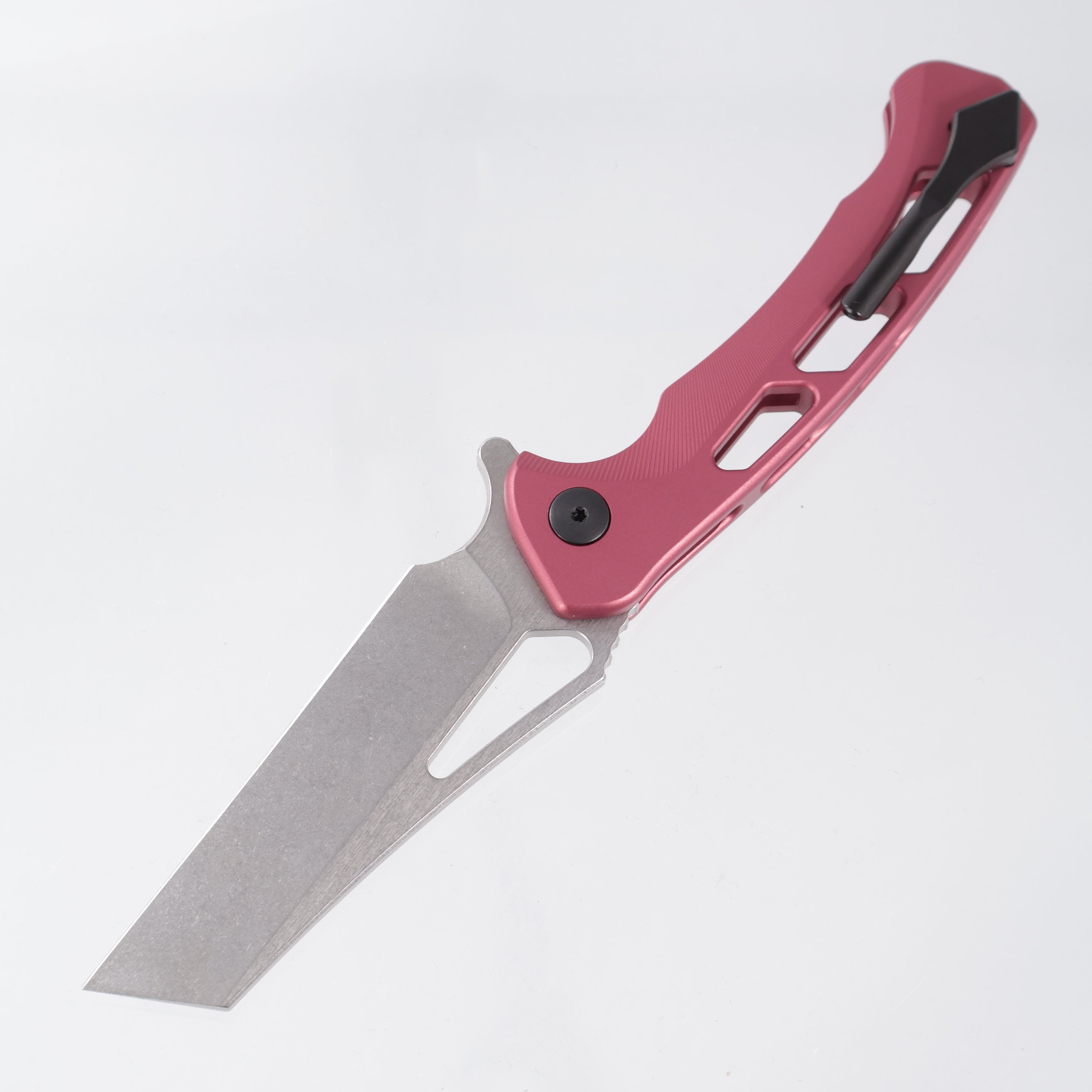 Dead Reckon Ridgeback Vertebrae Integral Wharncleaver - Light Red Aluminum w/ Silver Anchor - Stonewash Magnacut - RB-5562-17