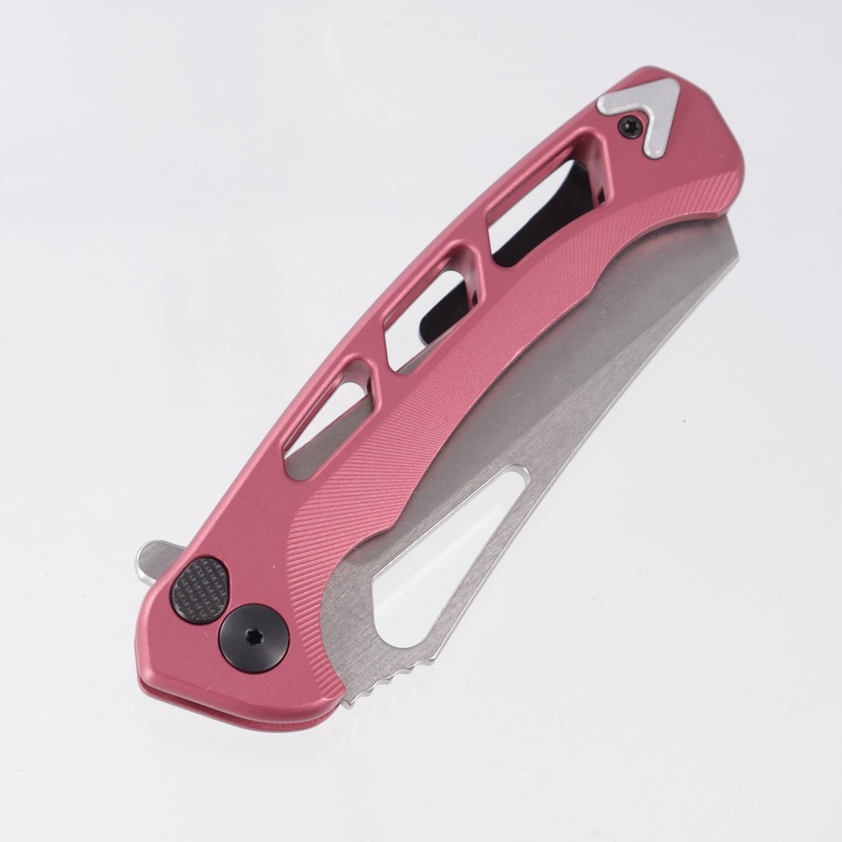 Dead Reckon Ridgeback Vertebrae Integral Wharncleaver - Light Red Aluminum w/ Silver Anchor - Stonewash Magnacut - RB-5562-17