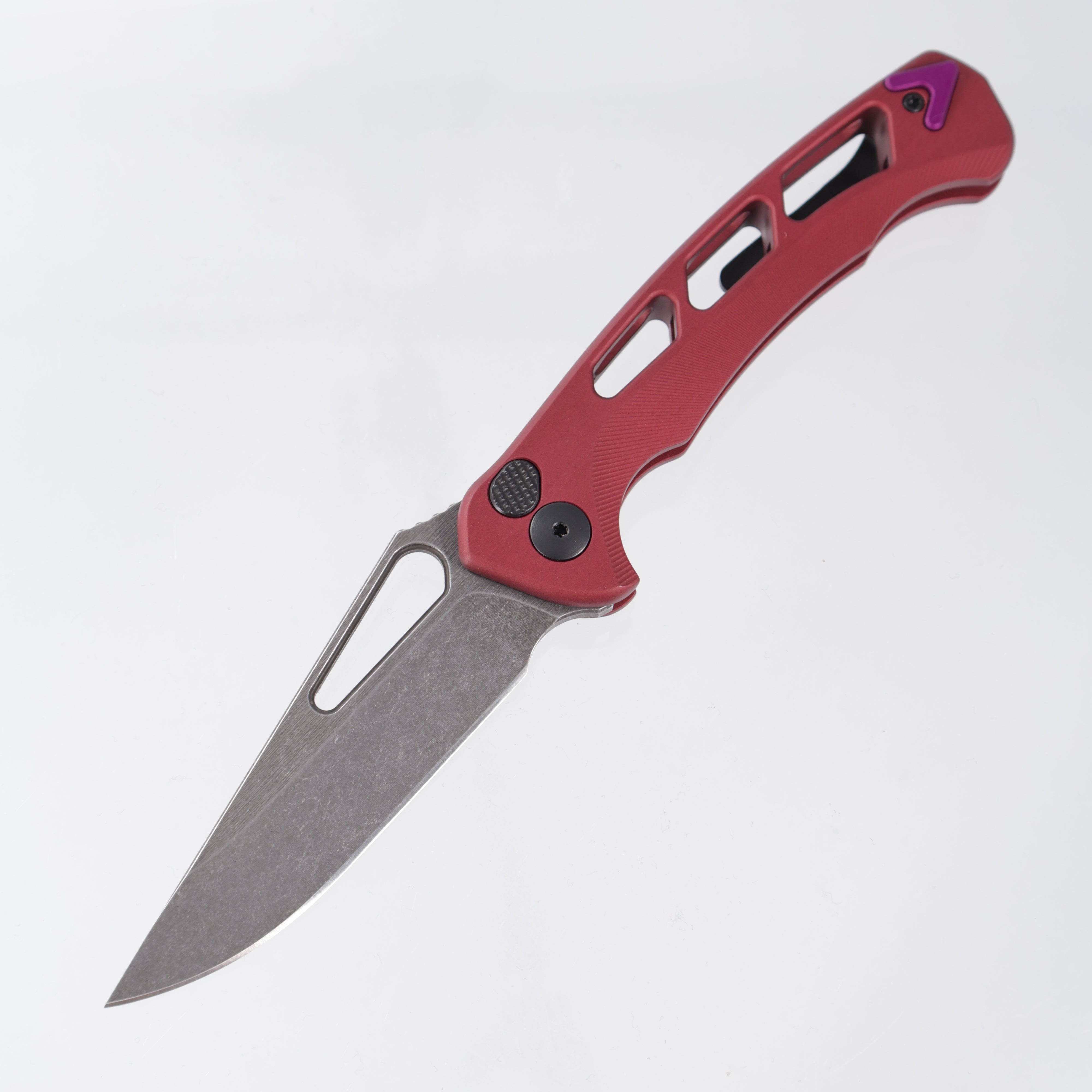Dead Reckon Ridgeback Vertebrae Integral New Sexy Non Flipper - Red Aluminum w/ Purple Anchor - Dark Stonewash Magnacut - RB-3562-67