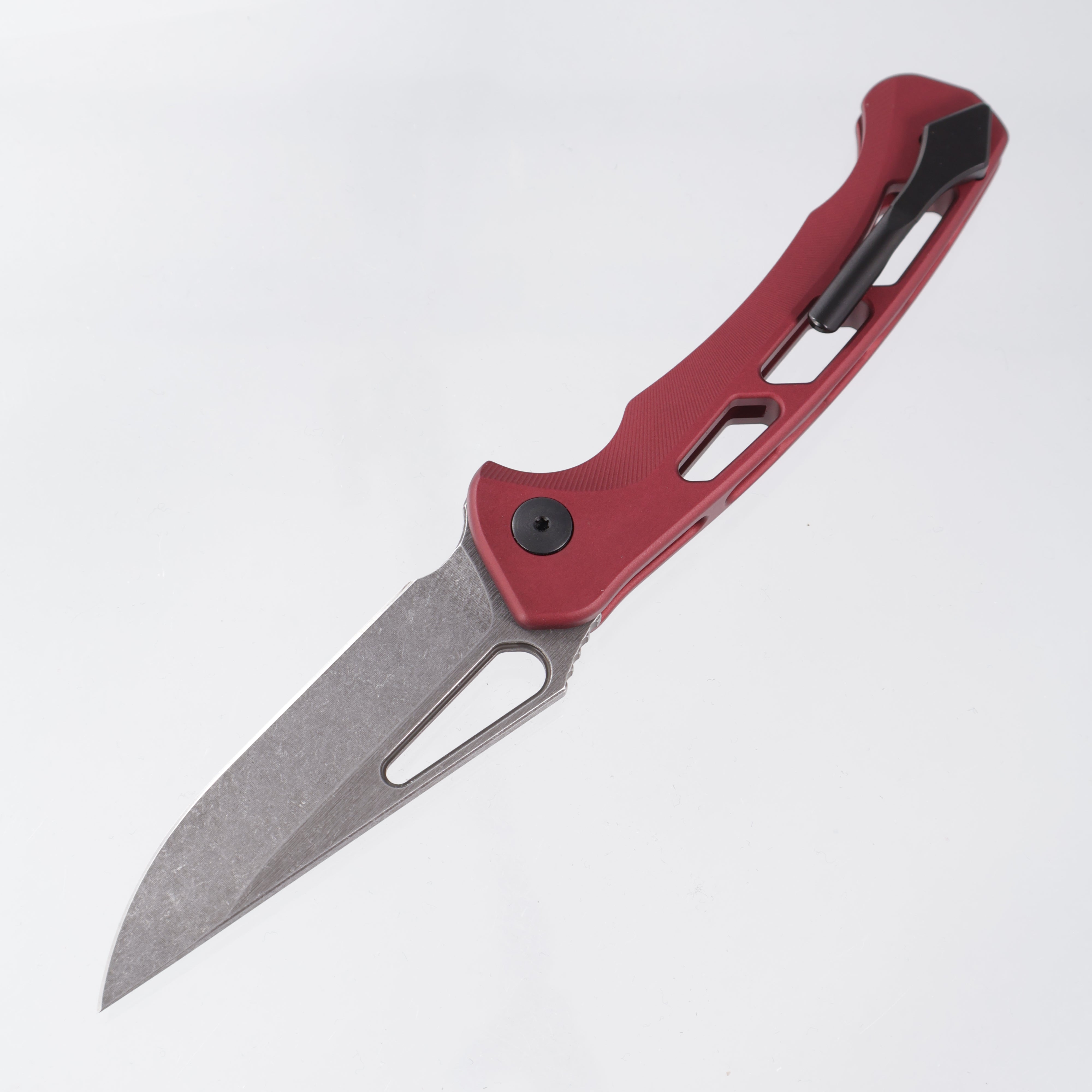 Dead Reckon Ridgeback Vertebrae Integral New Sexy Non Flipper - Red Aluminum w/ Purple Anchor - Dark Stonewash Magnacut - RB-3562-67