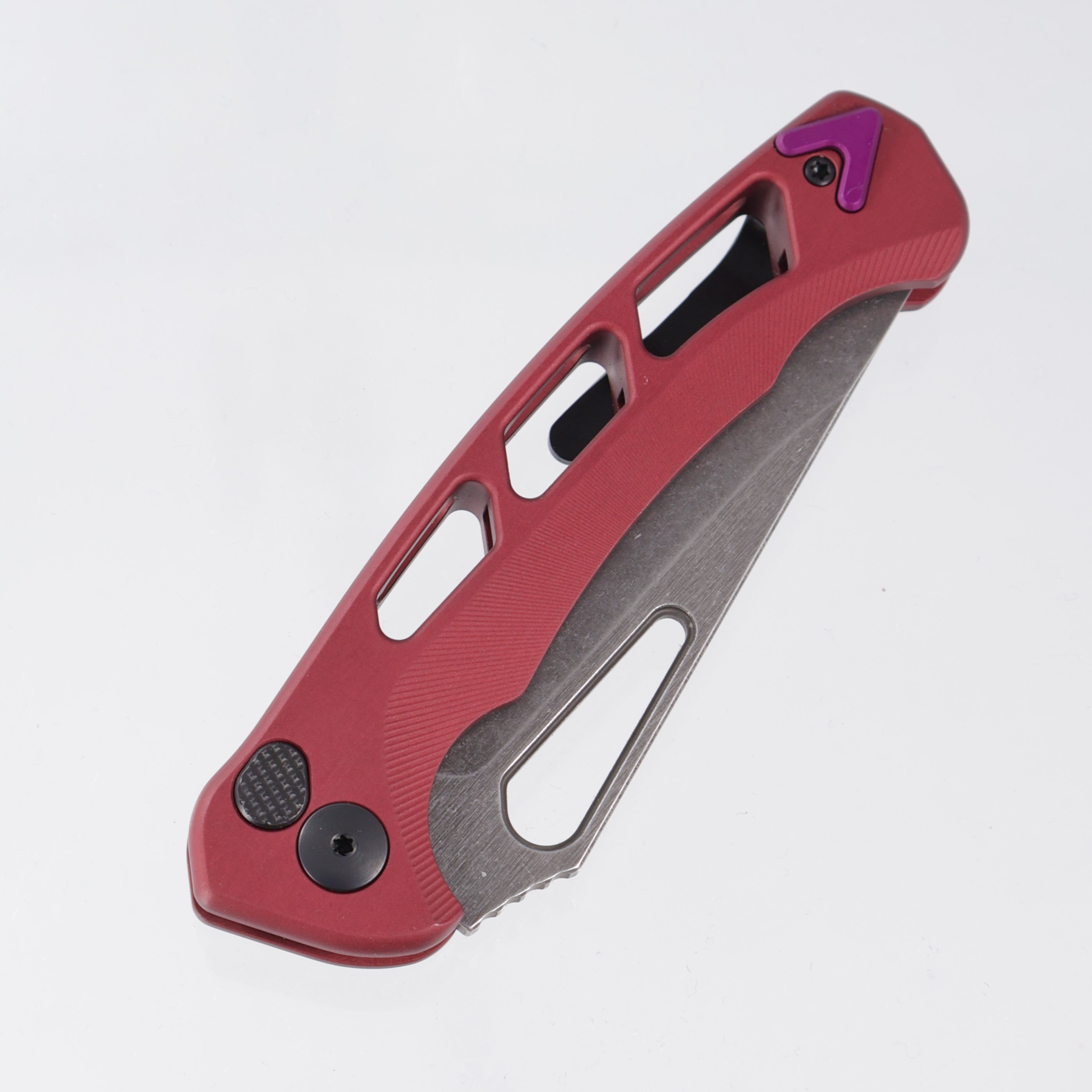 Dead Reckon Ridgeback Vertebrae Integral New Sexy Non Flipper - Red Aluminum w/ Purple Anchor - Dark Stonewash Magnacut - RB-3562-67