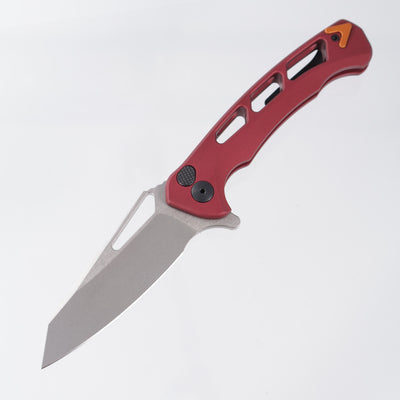 Dead Reckon Ridgeback Vertebrae Integral Reverse Tanto - Red Aluminum w/ Orange Anchor - Stonewash Magnacut - RB-4562-17