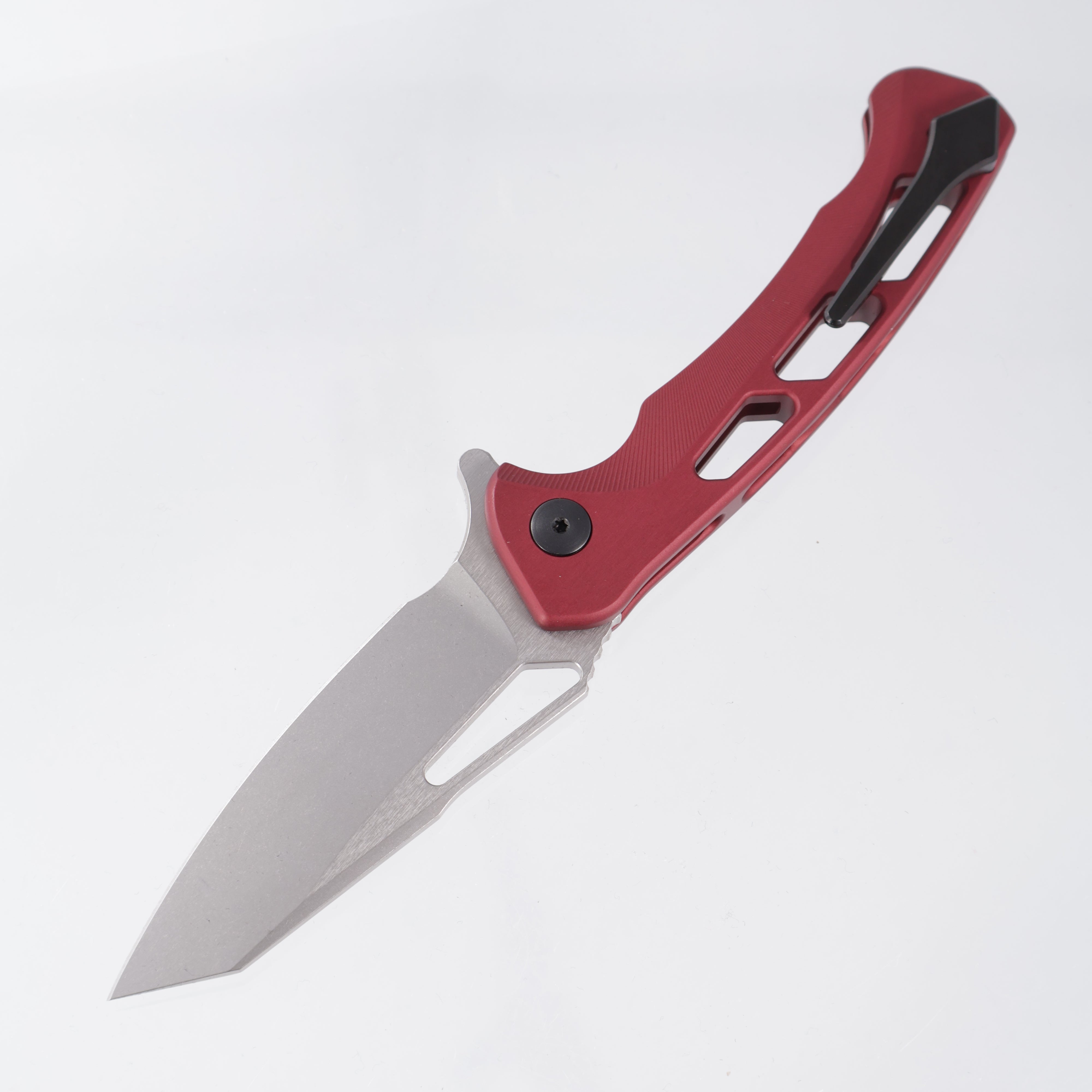 Dead Reckon Ridgeback Vertebrae Integral Reverse Tanto - Red Aluminum w/ Orange Anchor - Stonewash Magnacut - RB-4562-17