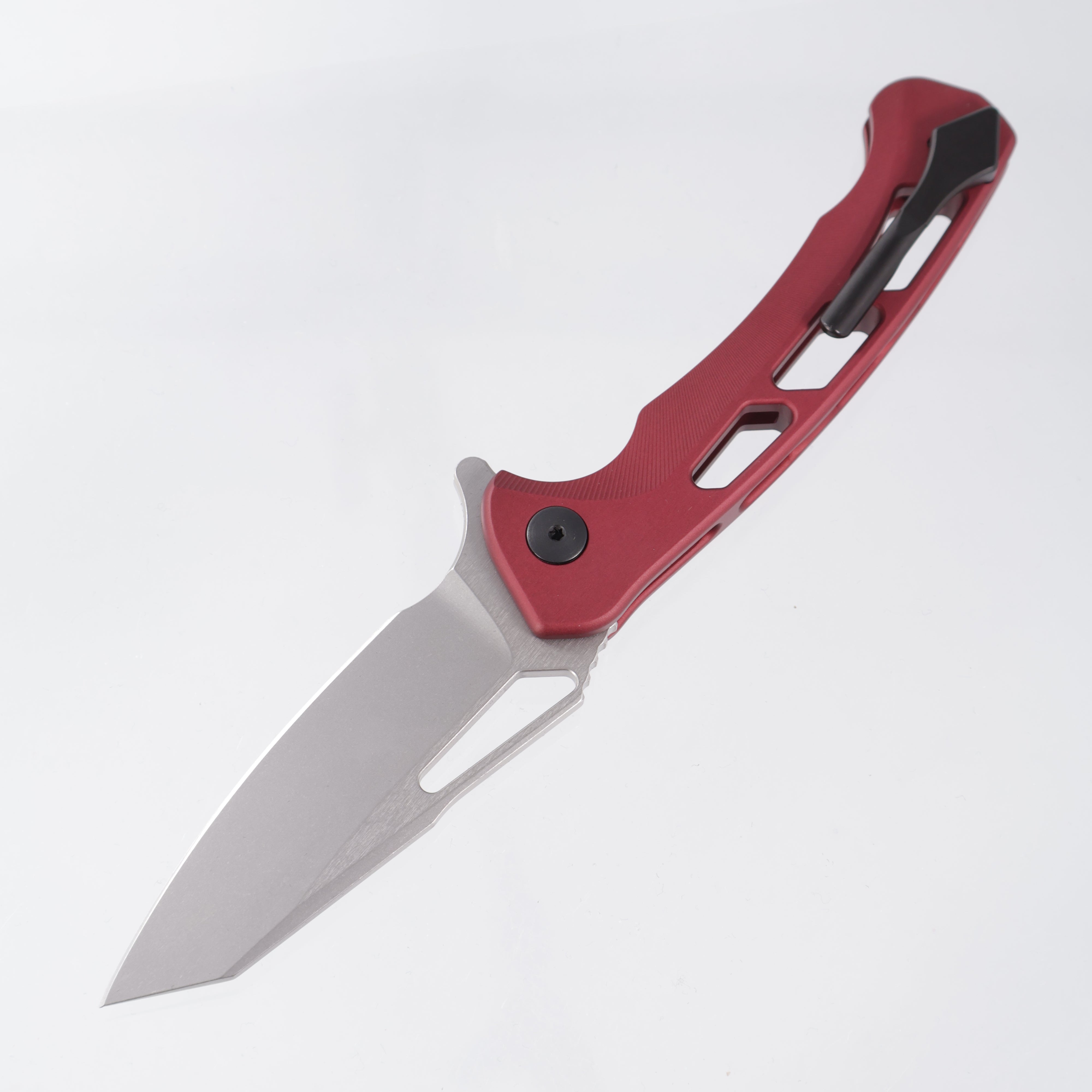 Dead Reckon Ridgeback Vertebrae Integral Reverse Tanto - Red Aluminum w/ Red Anchor - Stonewash Magnacut - RB-4562-17