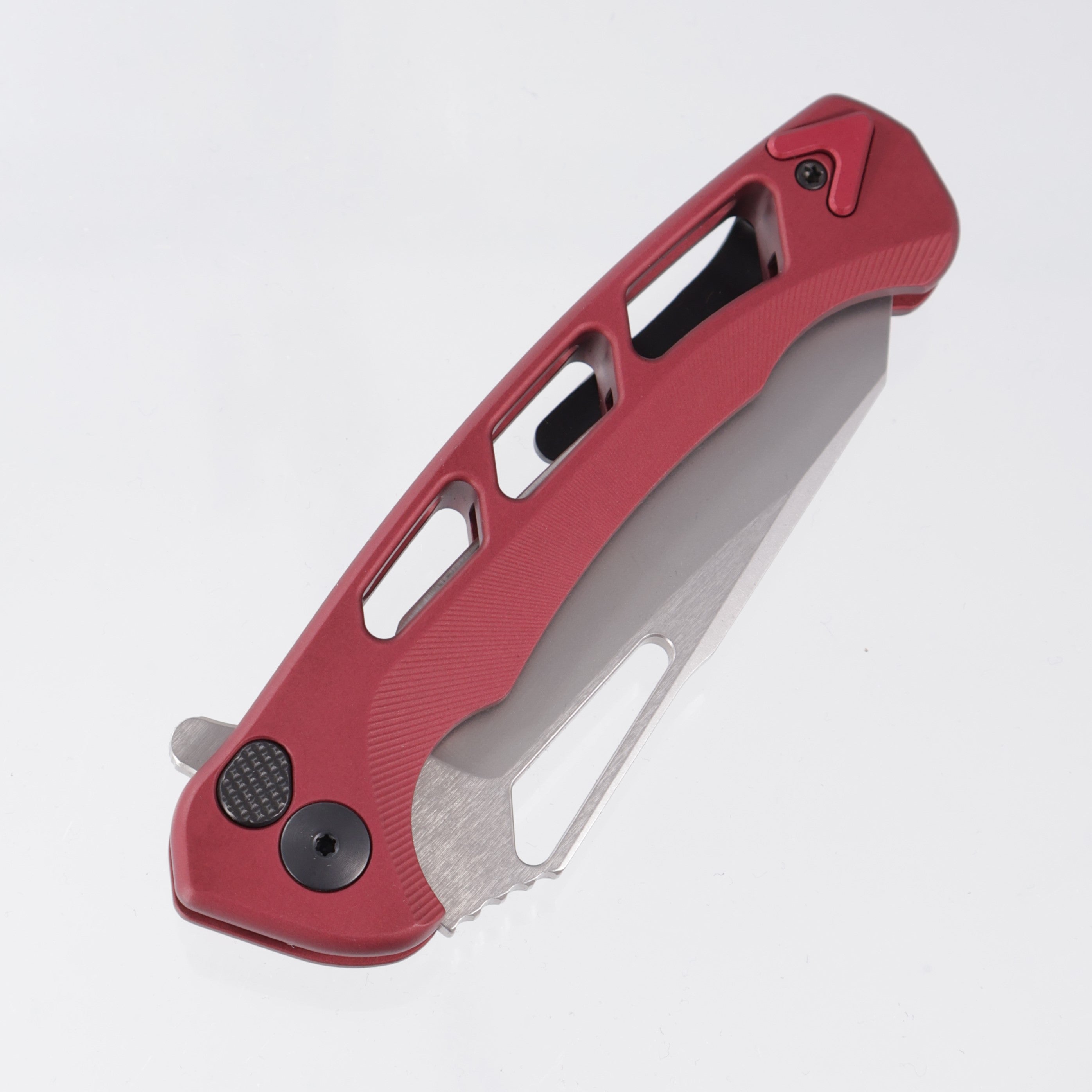 Dead Reckon Ridgeback Vertebrae Integral Reverse Tanto - Red Aluminum w/ Red Anchor - Stonewash Magnacut - RB-4562-17