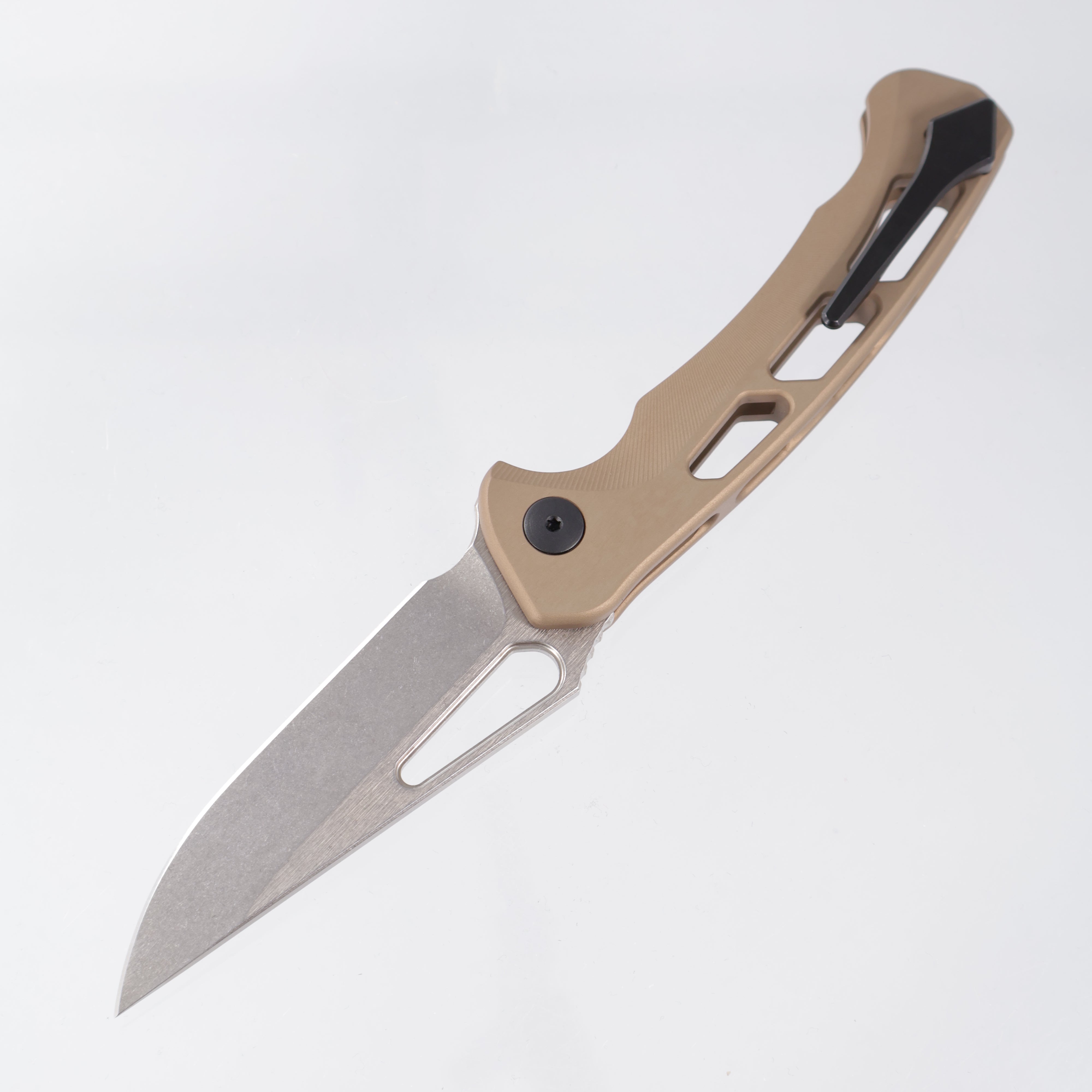 Dead Reckon Ridgeback Vertebrae Integral New Sexy Non Flipper - FDE Aluminum w/ Red Anchor - Stonewash Magnacut - RB-3562-17