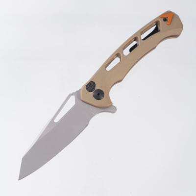 Dead Reckon Ridgeback Vertebrae Integral Reverse Tanto - FDE Aluminum w/ Orange Anchor - Stonewash Magnacut - RB-4562-17