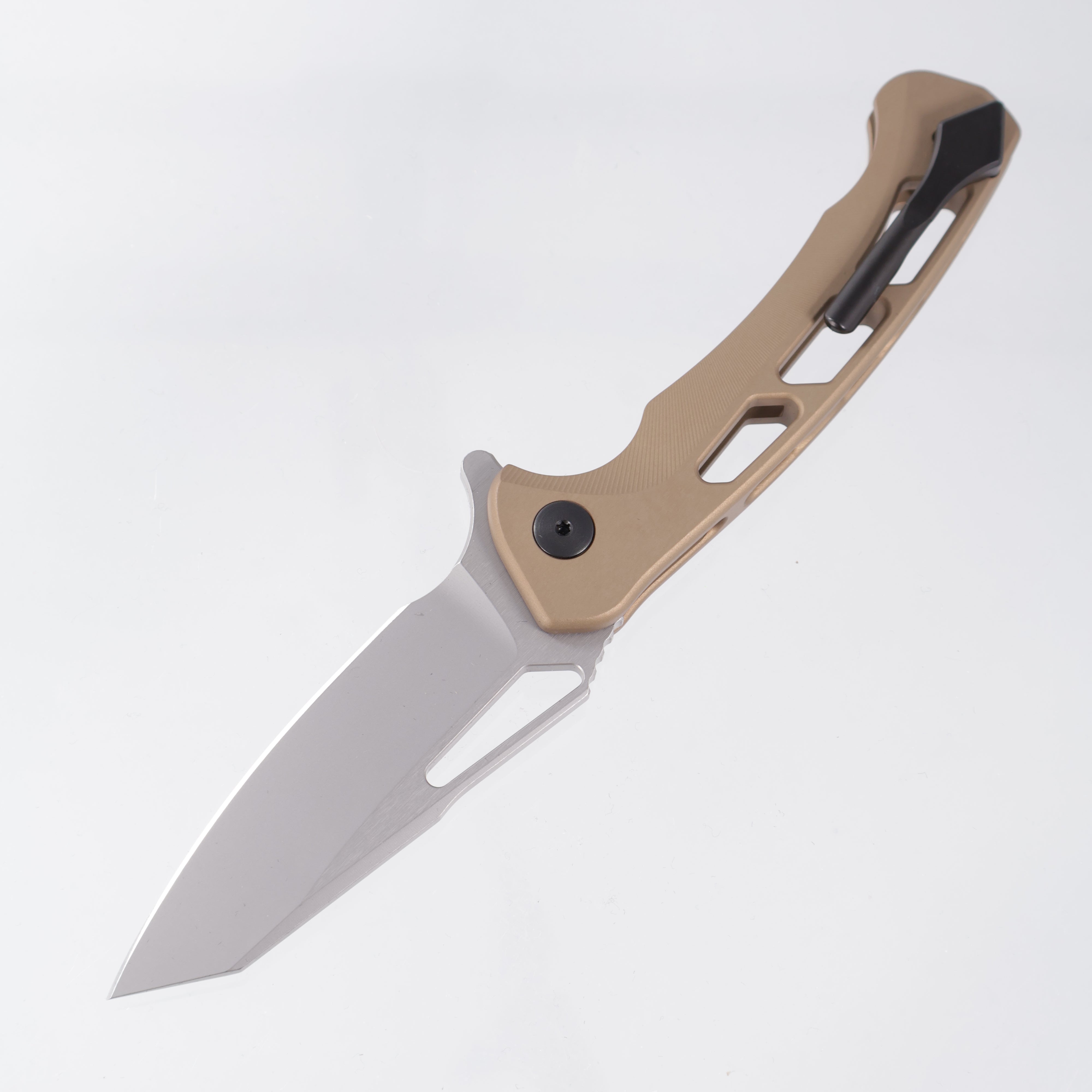 Dead Reckon Ridgeback Vertebrae Integral Reverse Tanto - FDE Aluminum w/ Orange Anchor - Stonewash Magnacut - RB-4562-17