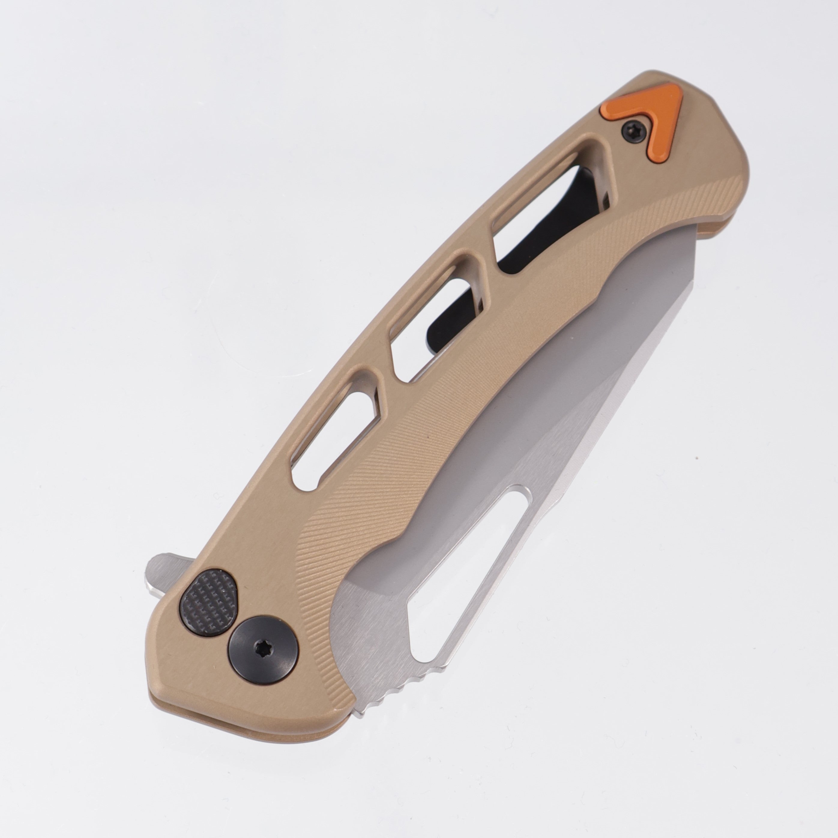 Dead Reckon Ridgeback Vertebrae Integral Reverse Tanto - FDE Aluminum w/ Orange Anchor - Stonewash Magnacut - RB-4562-17