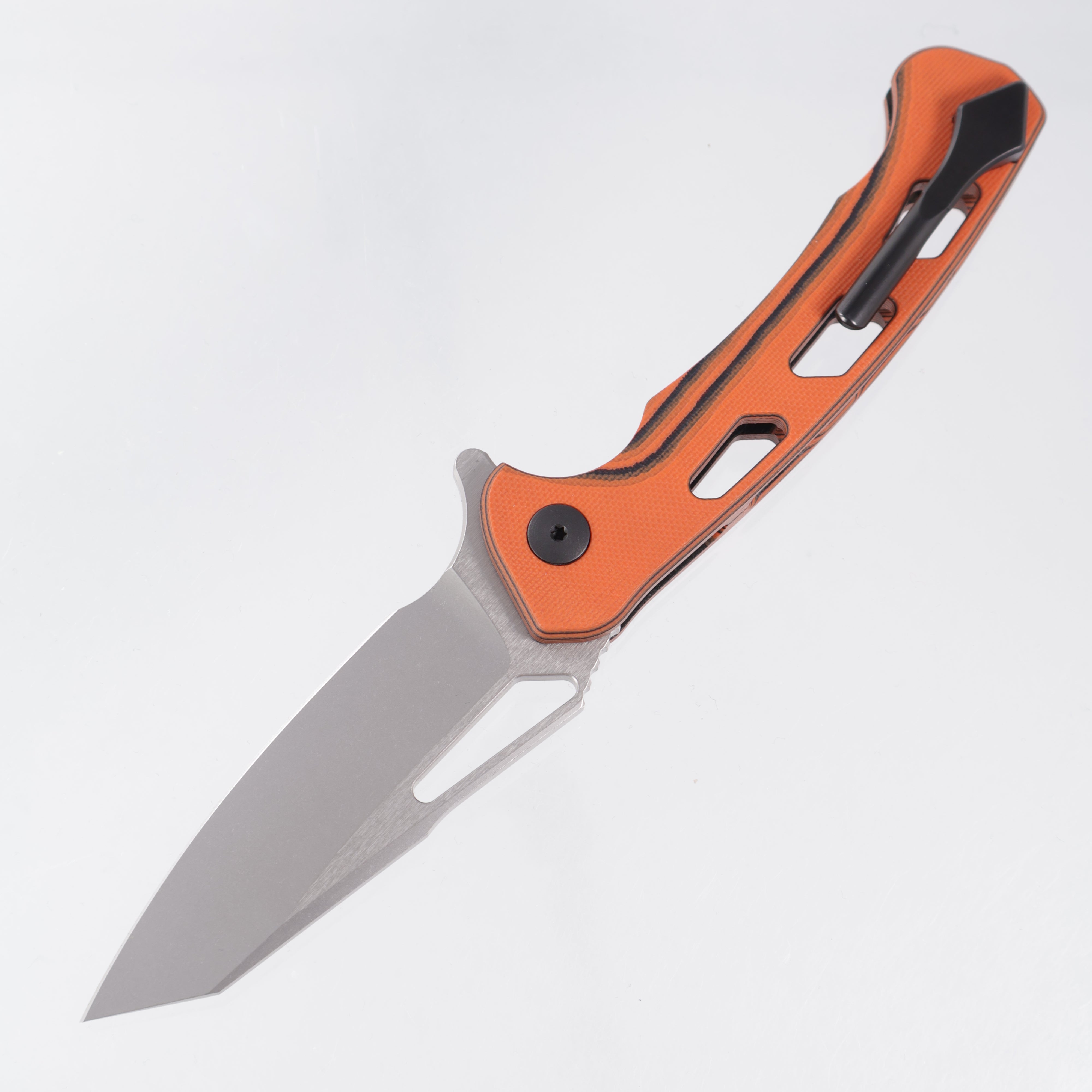 Dead Reckon Ridgeback Vertebrae Reverse Tanto - Orange & Black G10 - Glassblast Magnacut *Generic Box*