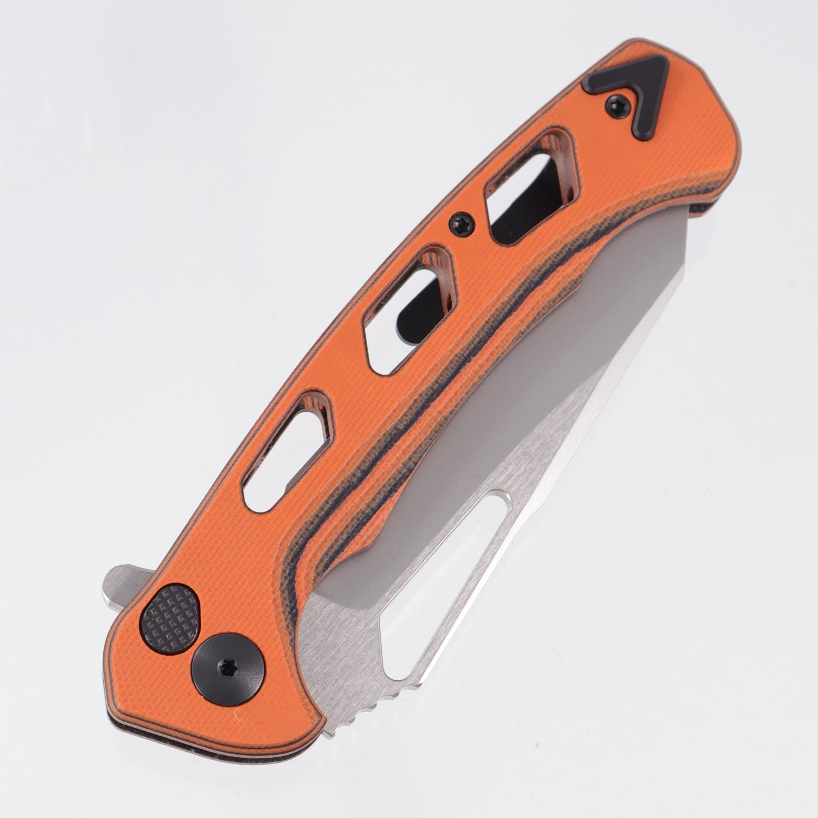 Dead Reckon Ridgeback Vertebrae Reverse Tanto - Orange & Black G10 - Glassblast Magnacut *Generic Box*