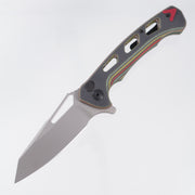 Dead Reckon Ridgeback Vertebrae Reverse Tanto - Multi-Color G10 w/ Red Anchor - Glassblast Magnacut *Generic Box*