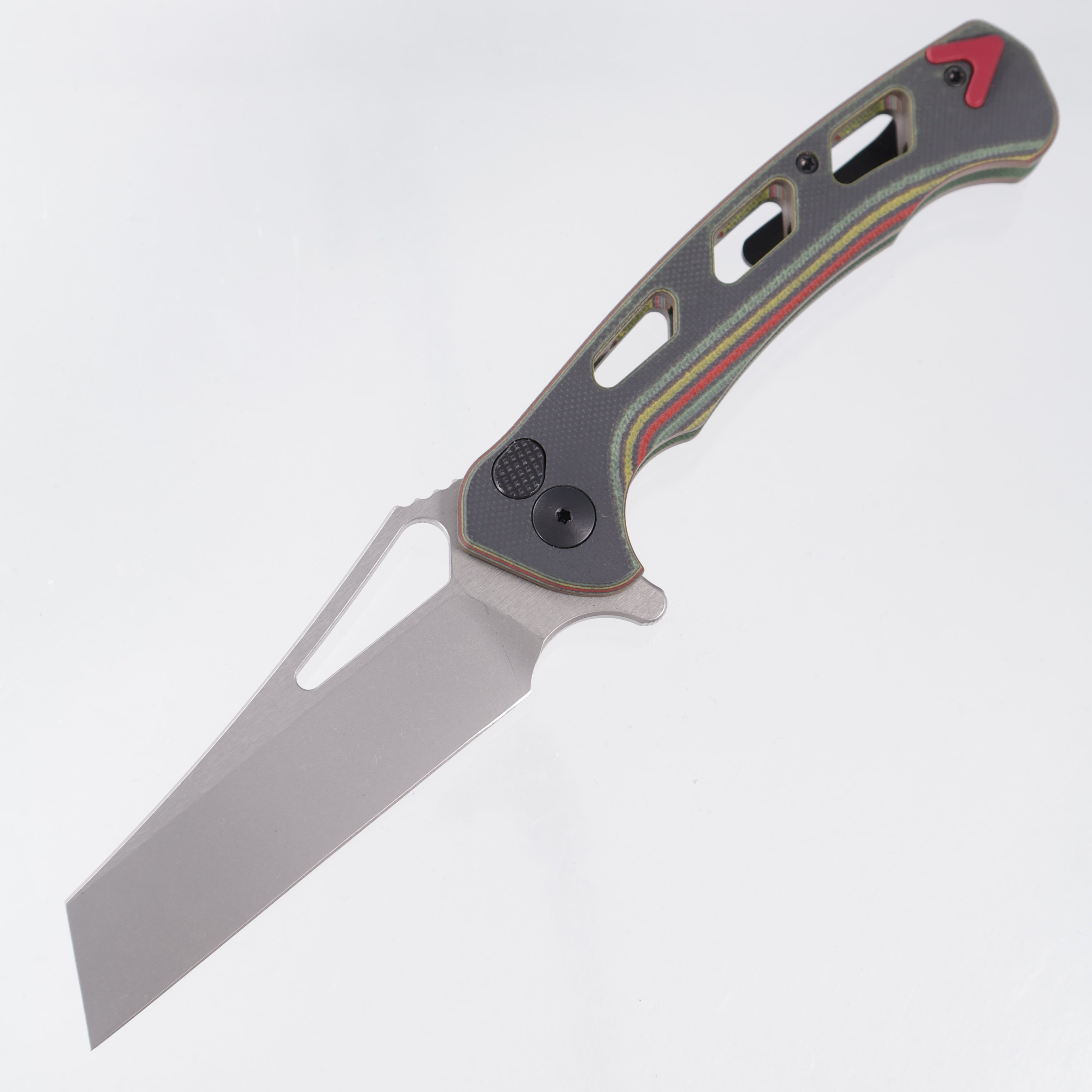 Dead Reckon Ridgeback Vertebrae Wharncleaver - Multi-Color G10 w/ Red Anchor - Glassblast Magnacut *Generic Box*