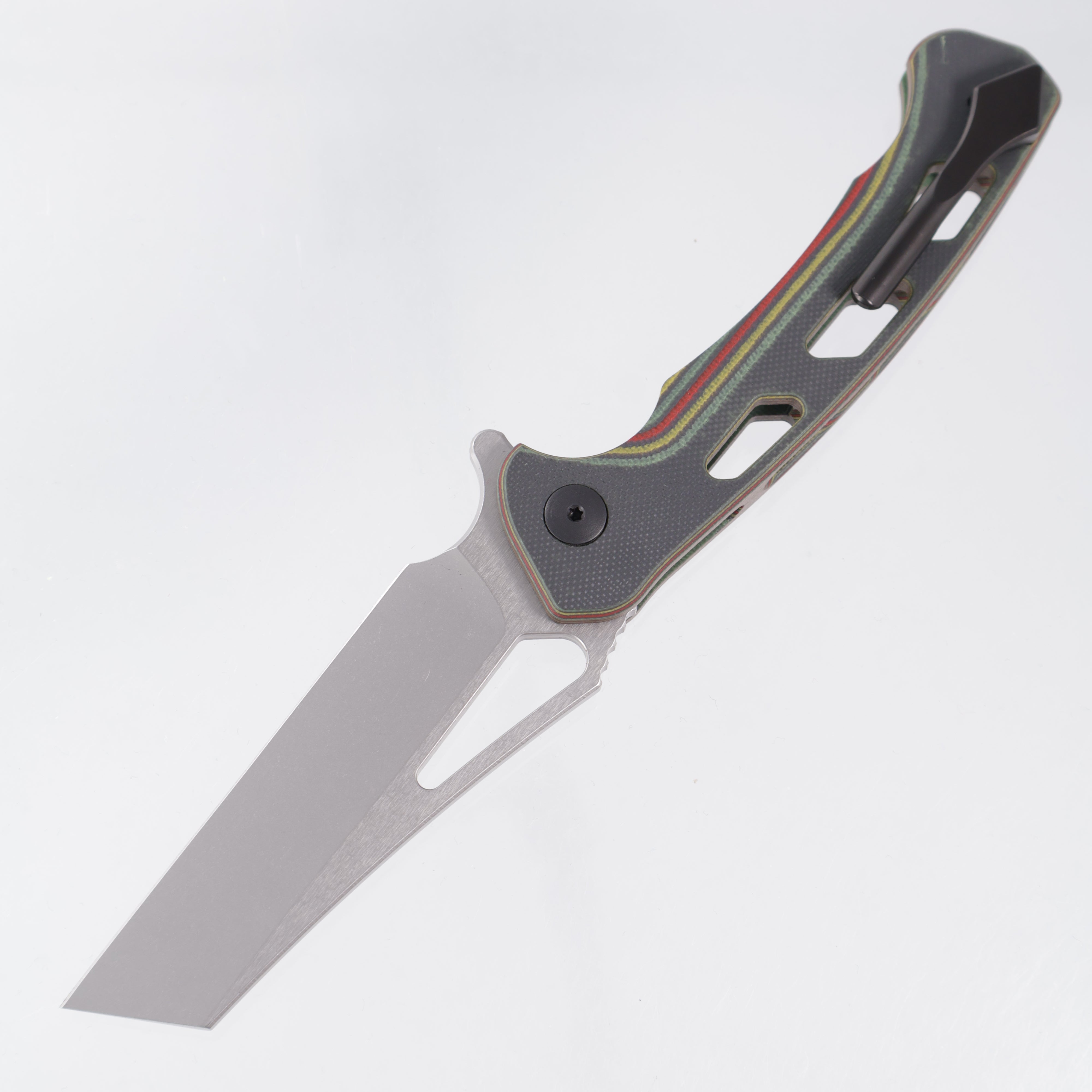 Dead Reckon Ridgeback Vertebrae Wharncleaver - Multi-Color G10 w/ Red Anchor - Glassblast Magnacut *Generic Box*