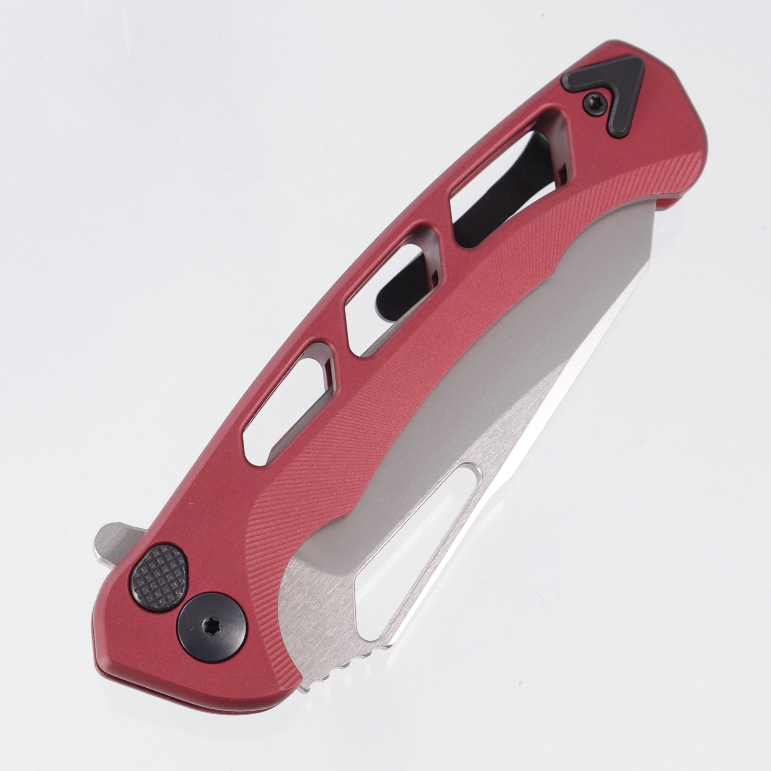 Dead Reckon Ridgeback Vertebrae Integral Reverse Tanto - Red Aluminum - Glassblast Magnacut *Generic Box*