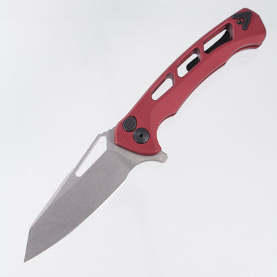 Dead Reckon Ridgeback Vertebrae Integral Reverse Tanto - Red Aluminum - Stonewash Magnacut *Generic Box*