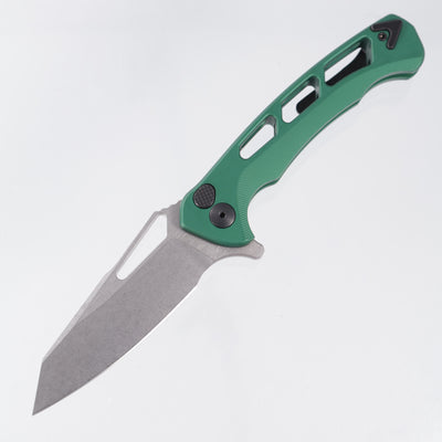 Dead Reckon Ridgeback Vertebrae Integral Reverse Tanto - Green Aluminum - Stonewash Magnacut *Generic Box*