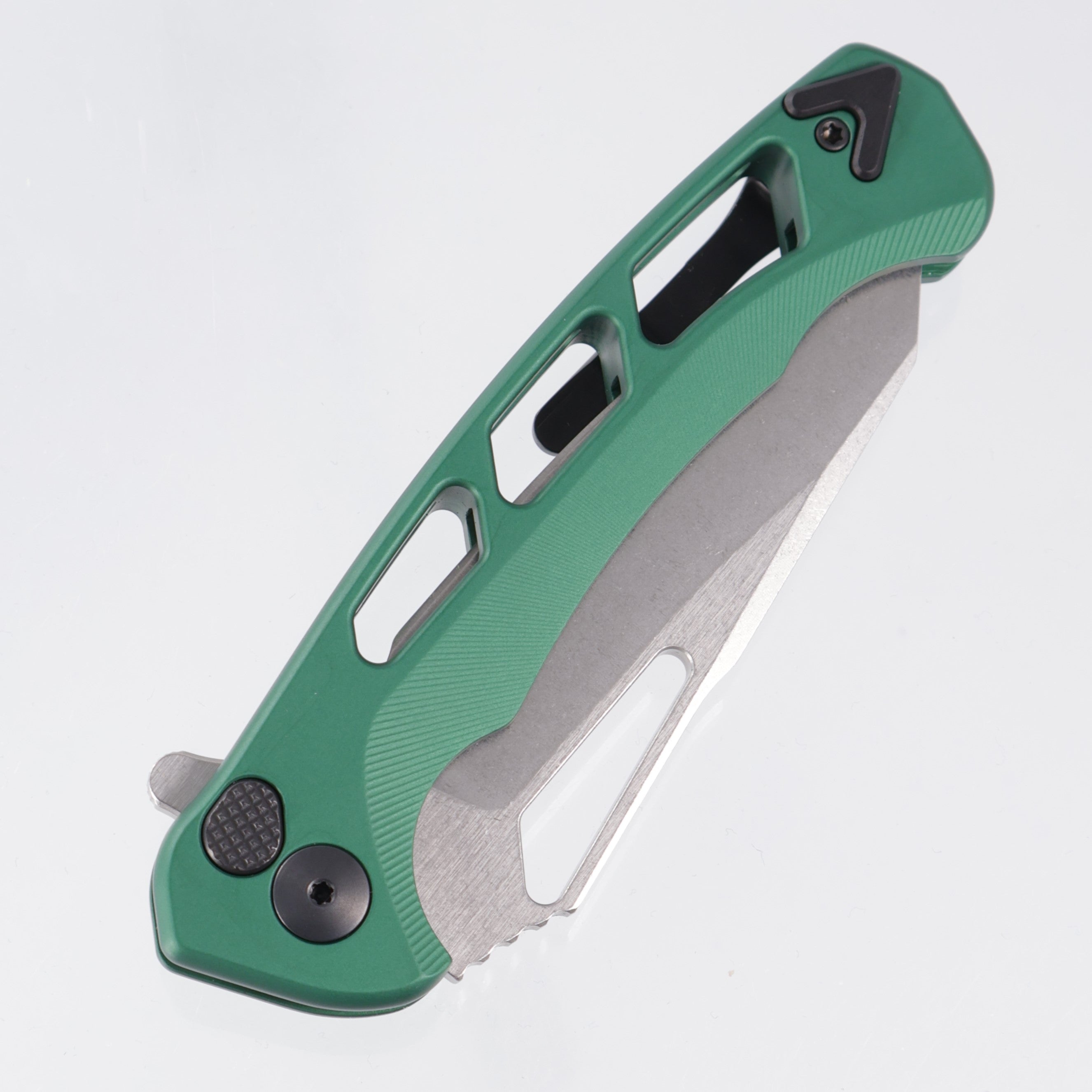 Dead Reckon Ridgeback Vertebrae Integral Reverse Tanto - Green Aluminum - Stonewash Magnacut *Generic Box*
