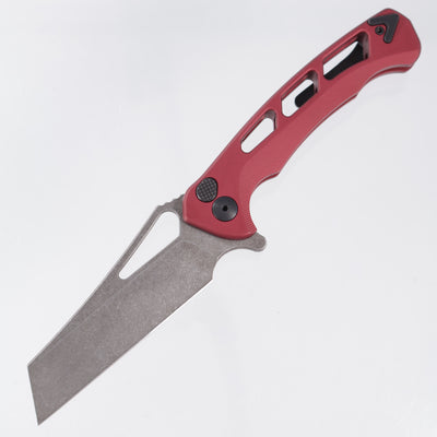 Dead Reckon Ridgeback Vertebrae Integral Wharncleaver - Red Aluminum - Dark Stonewash Magnacut *Generic Box*