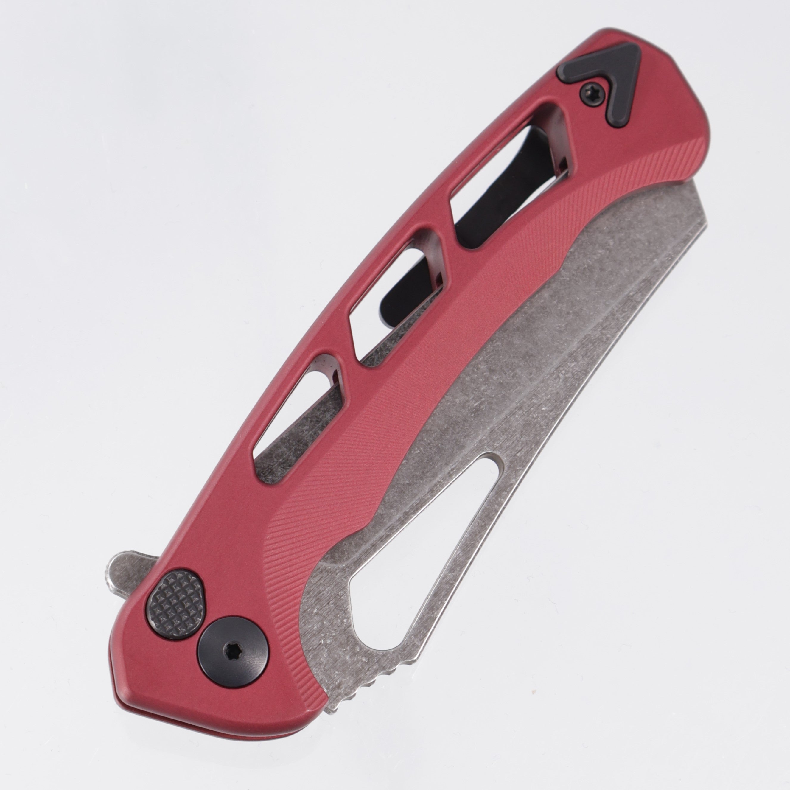 Dead Reckon Ridgeback Vertebrae Integral Wharncleaver - Red Aluminum - Dark Stonewash Magnacut *Generic Box*