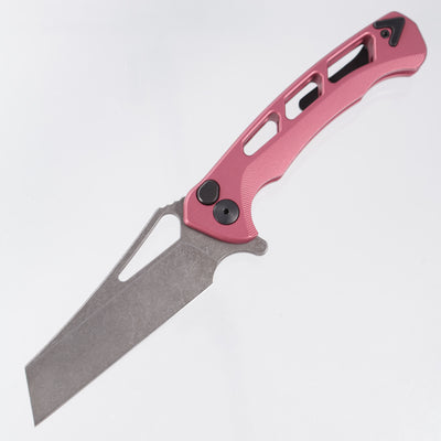 Dead Reckon Ridgeback Vertebrae Integral Wharncleaver - Light Red (Pink) Aluminum - Dark Stonewash Magnacut *Generic Box*