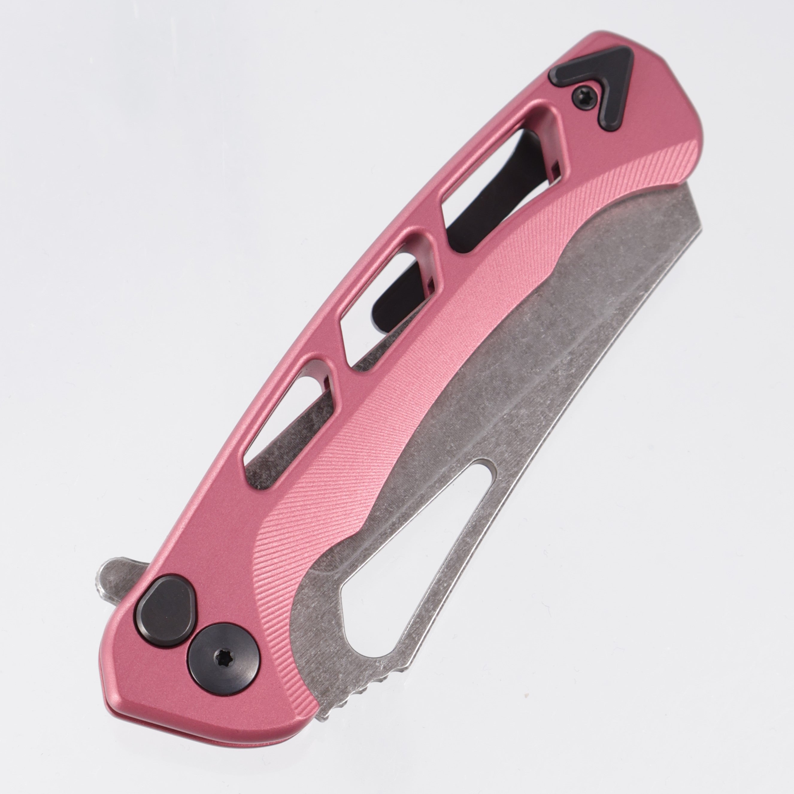 Dead Reckon Ridgeback Vertebrae Integral Wharncleaver - Light Red (Pink) Aluminum - Dark Stonewash Magnacut *Generic Box*