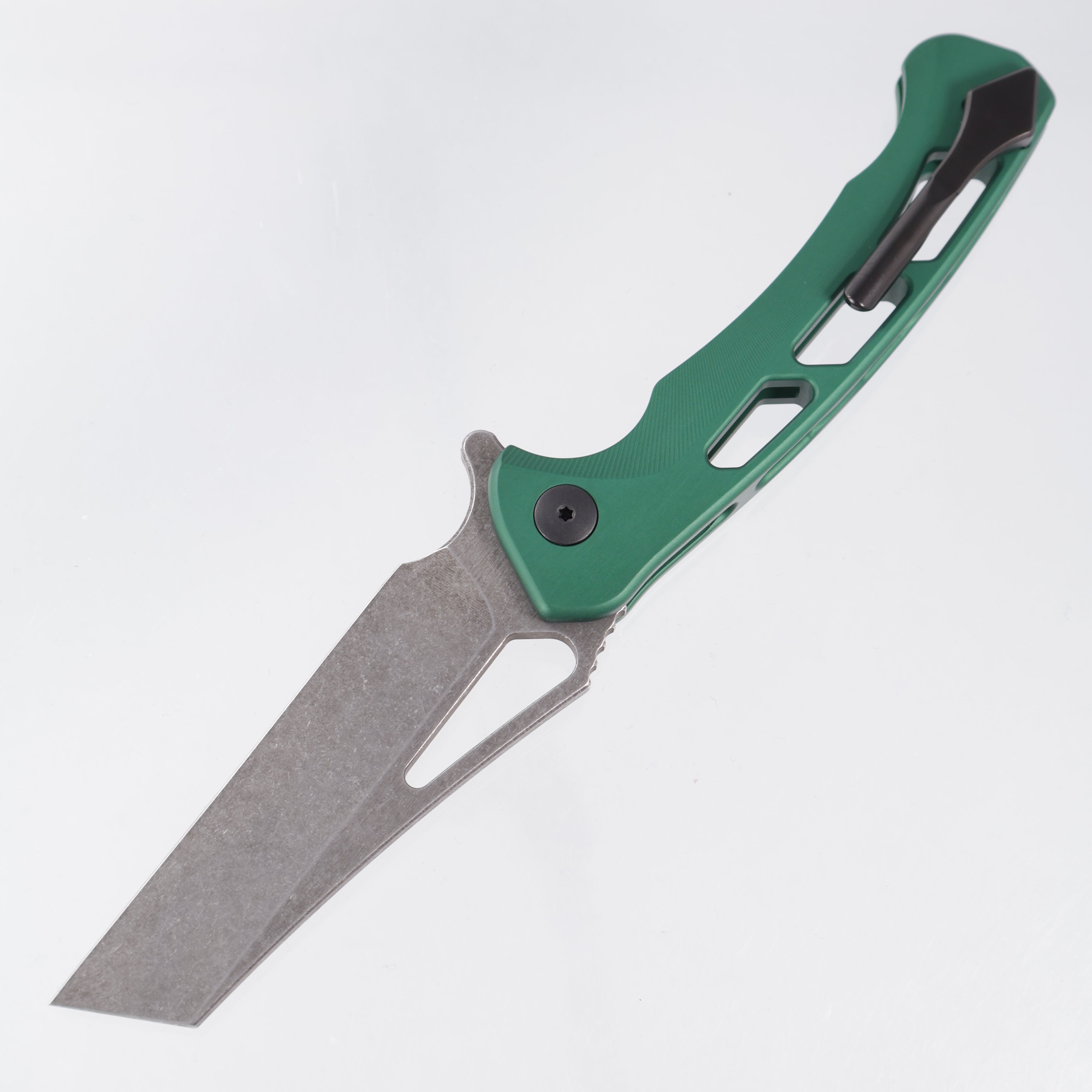 Dead Reckon Ridgeback Vertebrae Integral Wharncleaver - Green Aluminum - Dark Stonewash Magnacut *Generic Box*