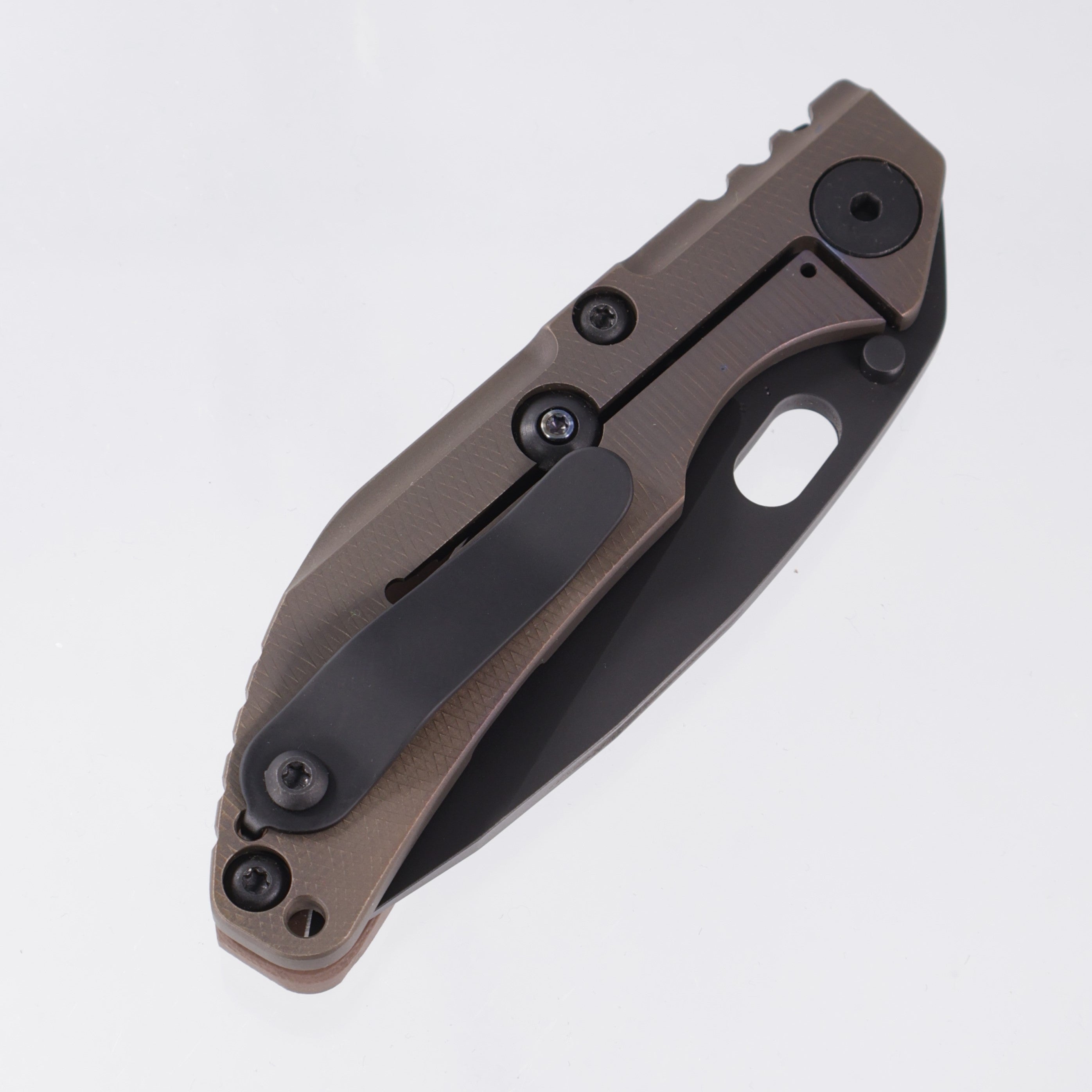 Duane Dwyer BBNM Tanto - Brown G10 w/ Flag Milling & Antique Bronze Lockside - MilSpec Black Oxide 3V