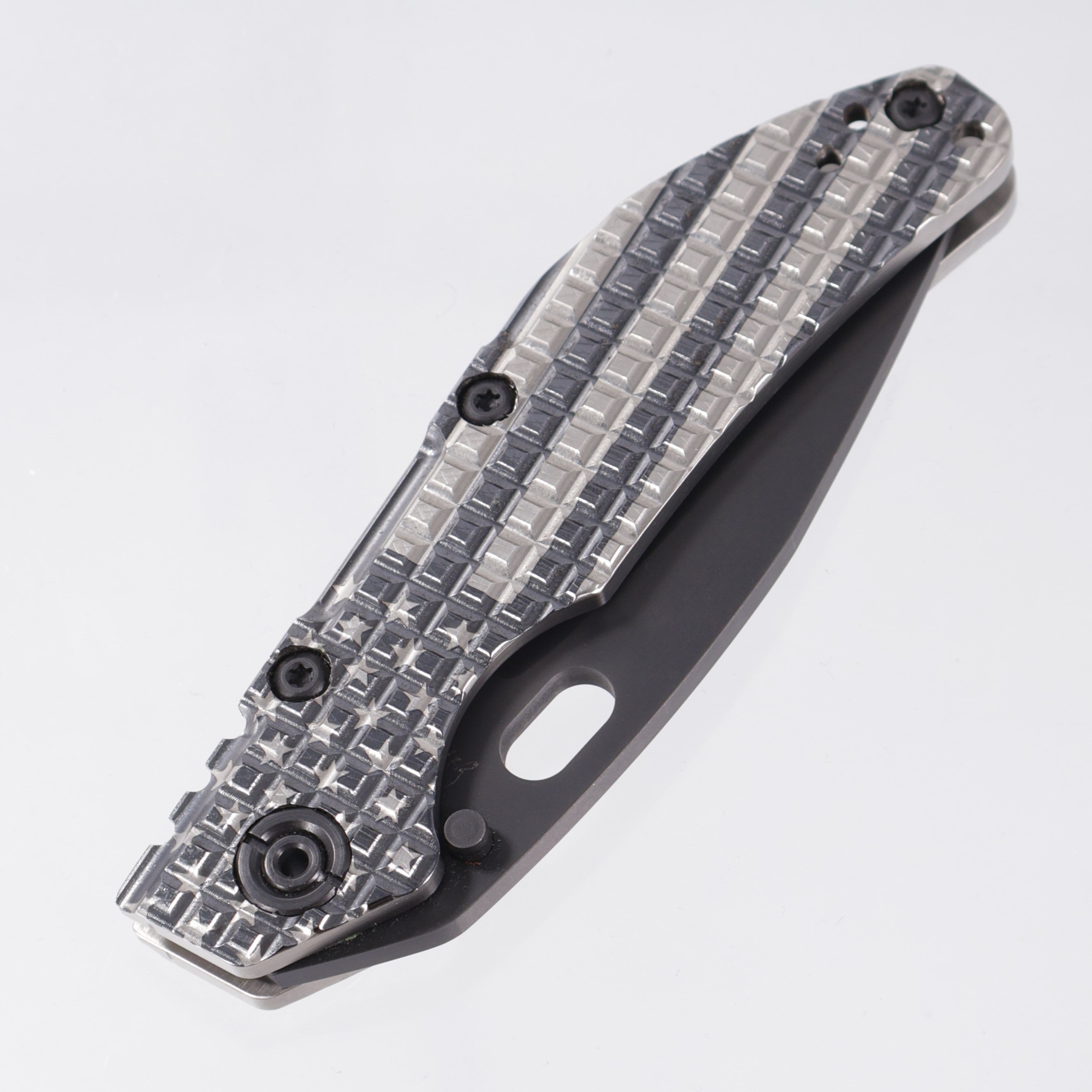 Duane Dwyer BBNL Bowie - Frag Titanium Milling w/ US Flag Engaving & Frag Ti Lockside - MilSpec Black Oxide Magnacut